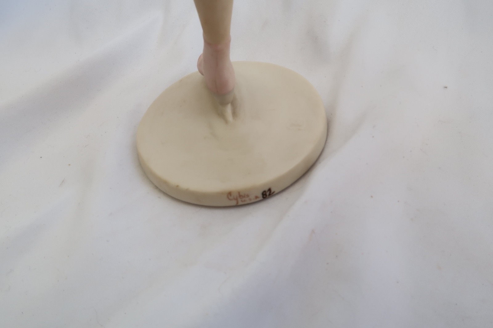 Cybis Vintage Porcelain Ballerina Ice Skater Figurine Pink Dress 1982
