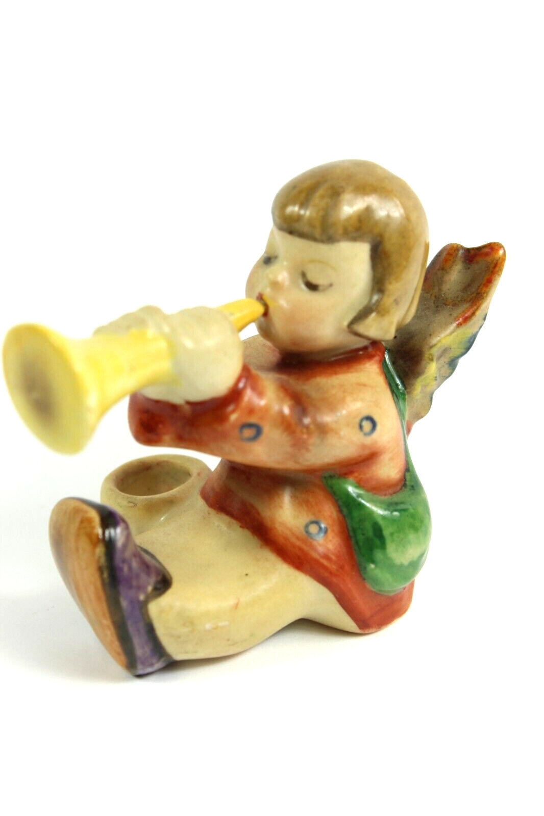 Antique U.S. ZONE Germany WWII Era Nativity Set Heralding ANGEL Candle Holder