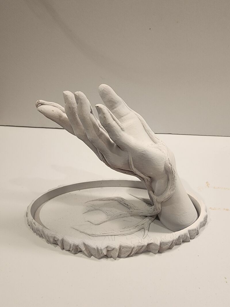 3D Printed Gothic Fantasy Hand Sculpture Figure PLA Display Art Decor white Disp