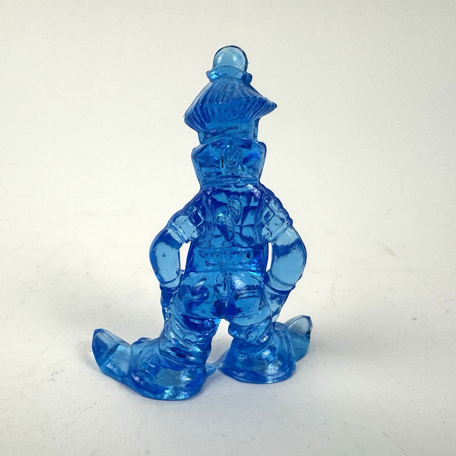 4 Vintage Clear Plastic/Lucite Circus Clown Figurines Pink Blue Red Purple