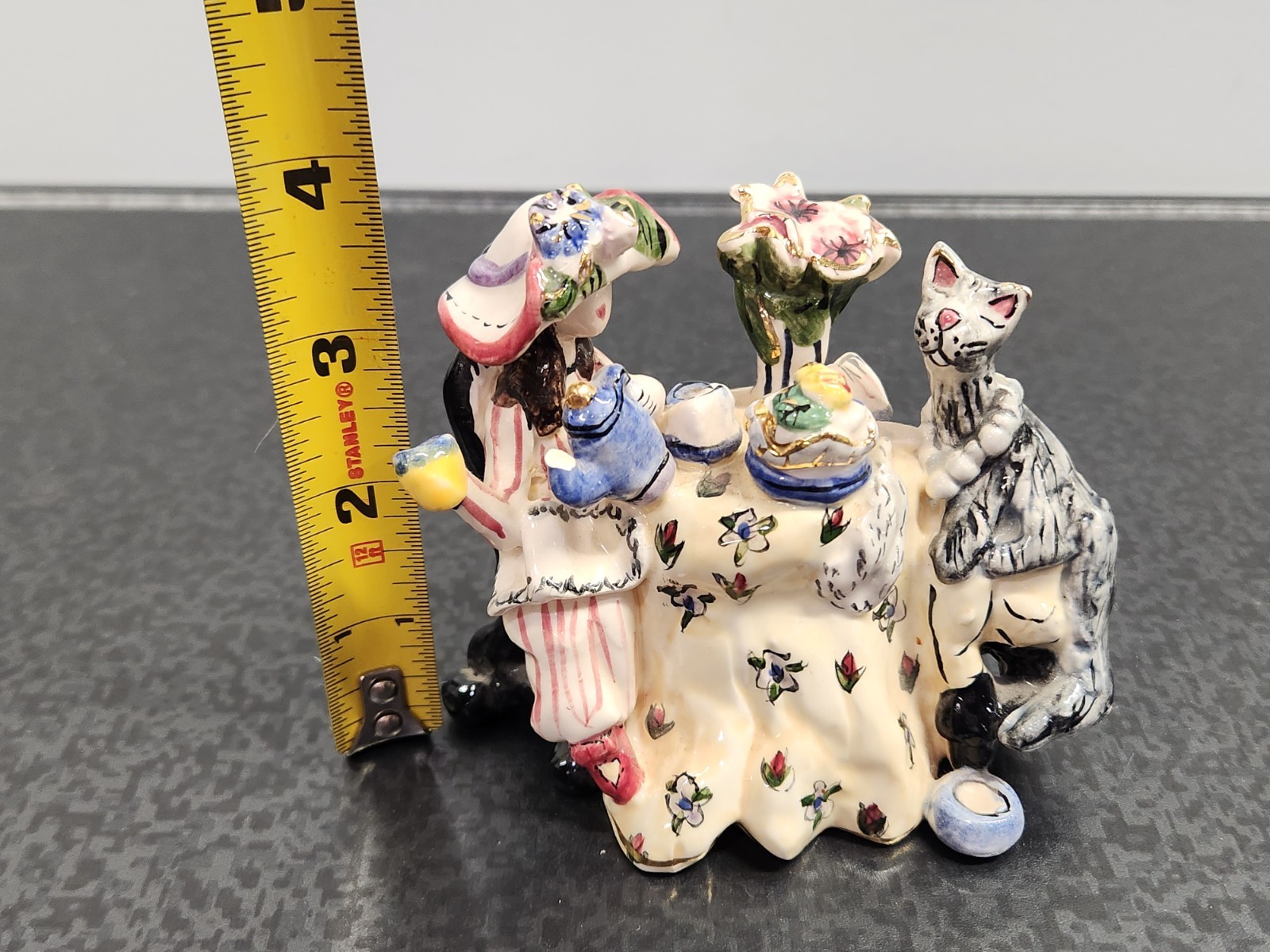 Blue Sky Clayworks Lady Tea Party Serving Gray Kitty Cat Heather Goldminc READ