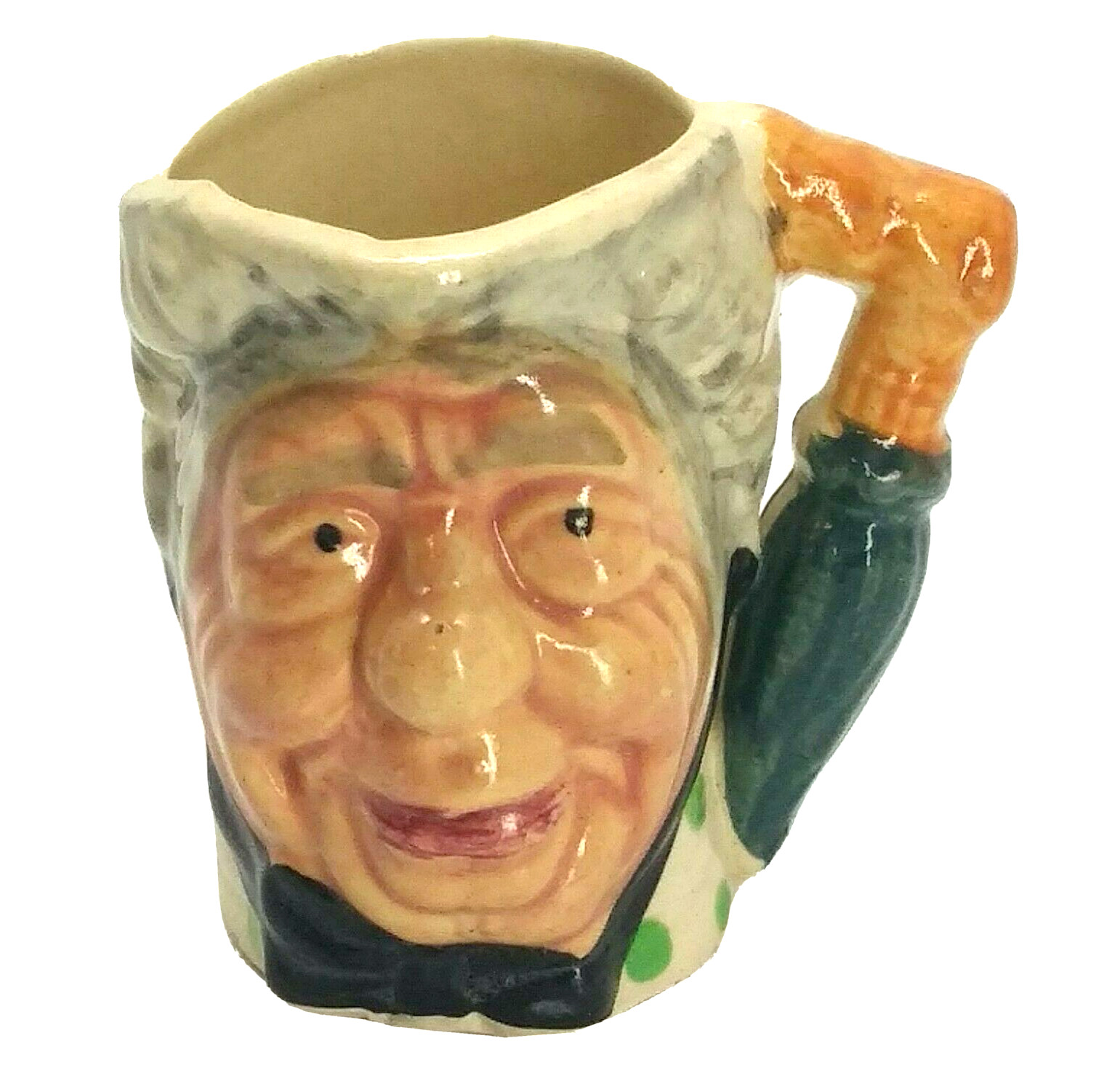 Vintage Small Toby Jug The Old Umbrella Woman Mini Jug 3.25″ Tall Made in Japan
