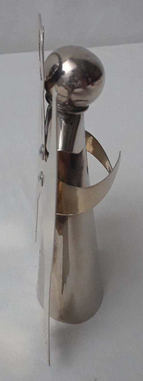 Contemporary Mirror Silver tone Metal 5 in Angel Figurine