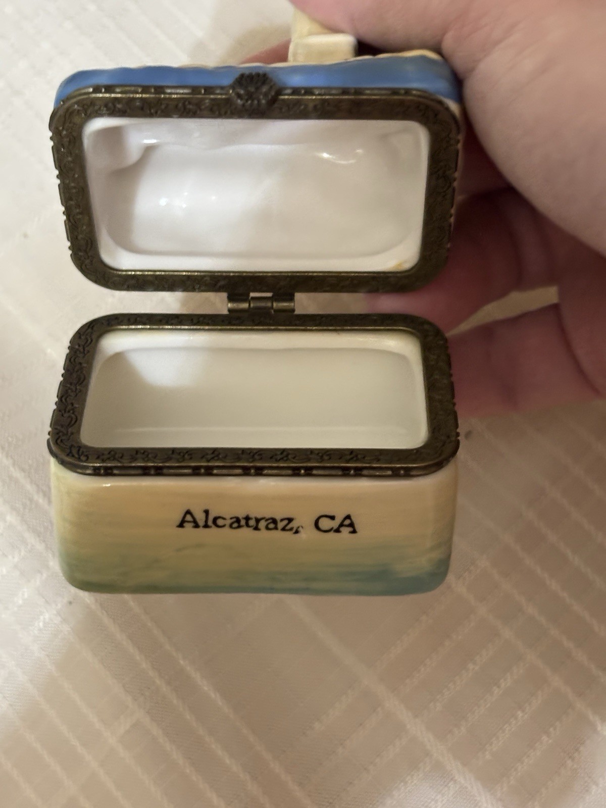 Vintage 80’s Lighthouse Collection Alcatraz, CA Souvenir Hinged Trinket Box