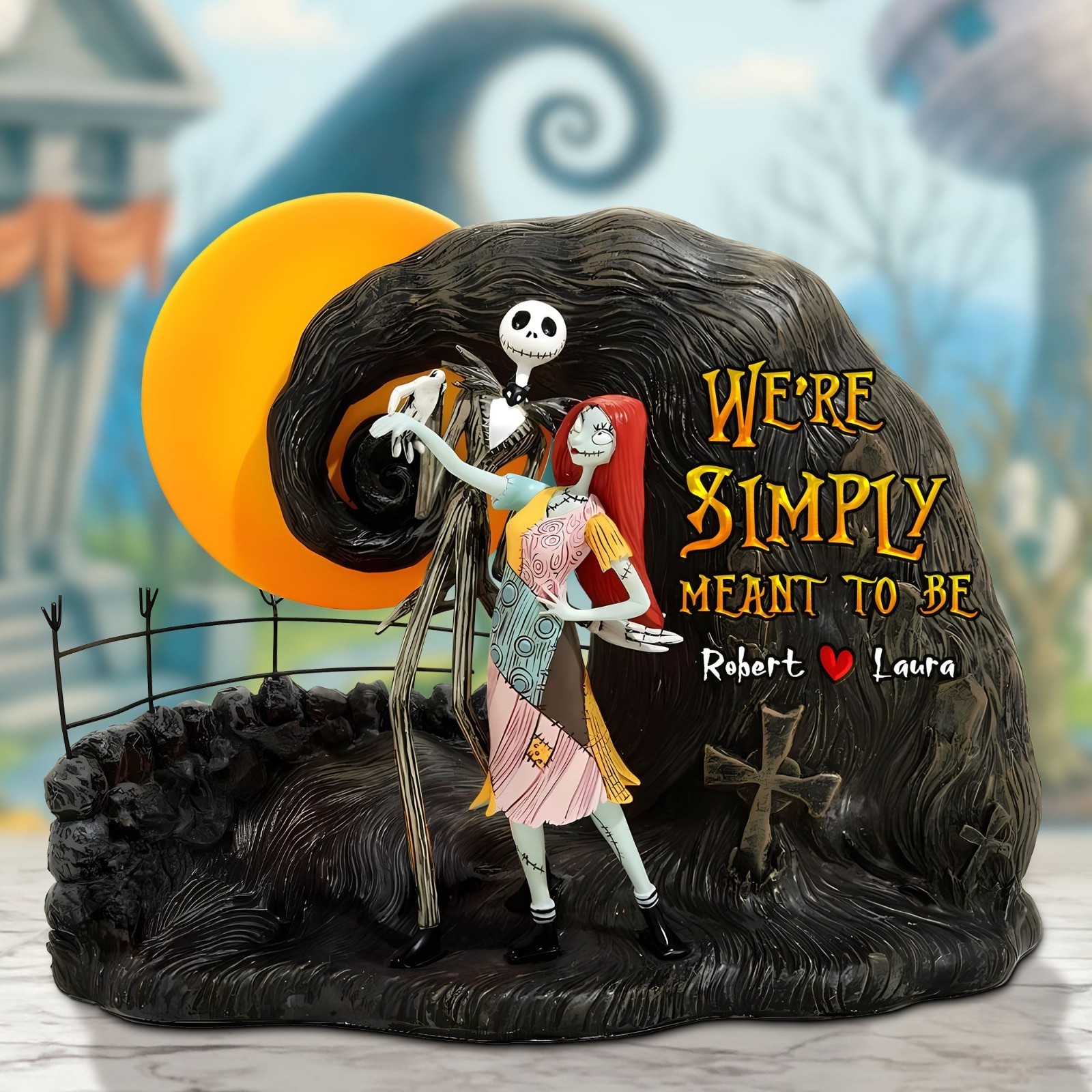 Personalized Jack Sally Nightmares Couple Acrylic Plaque Wooden Block Decor Gift