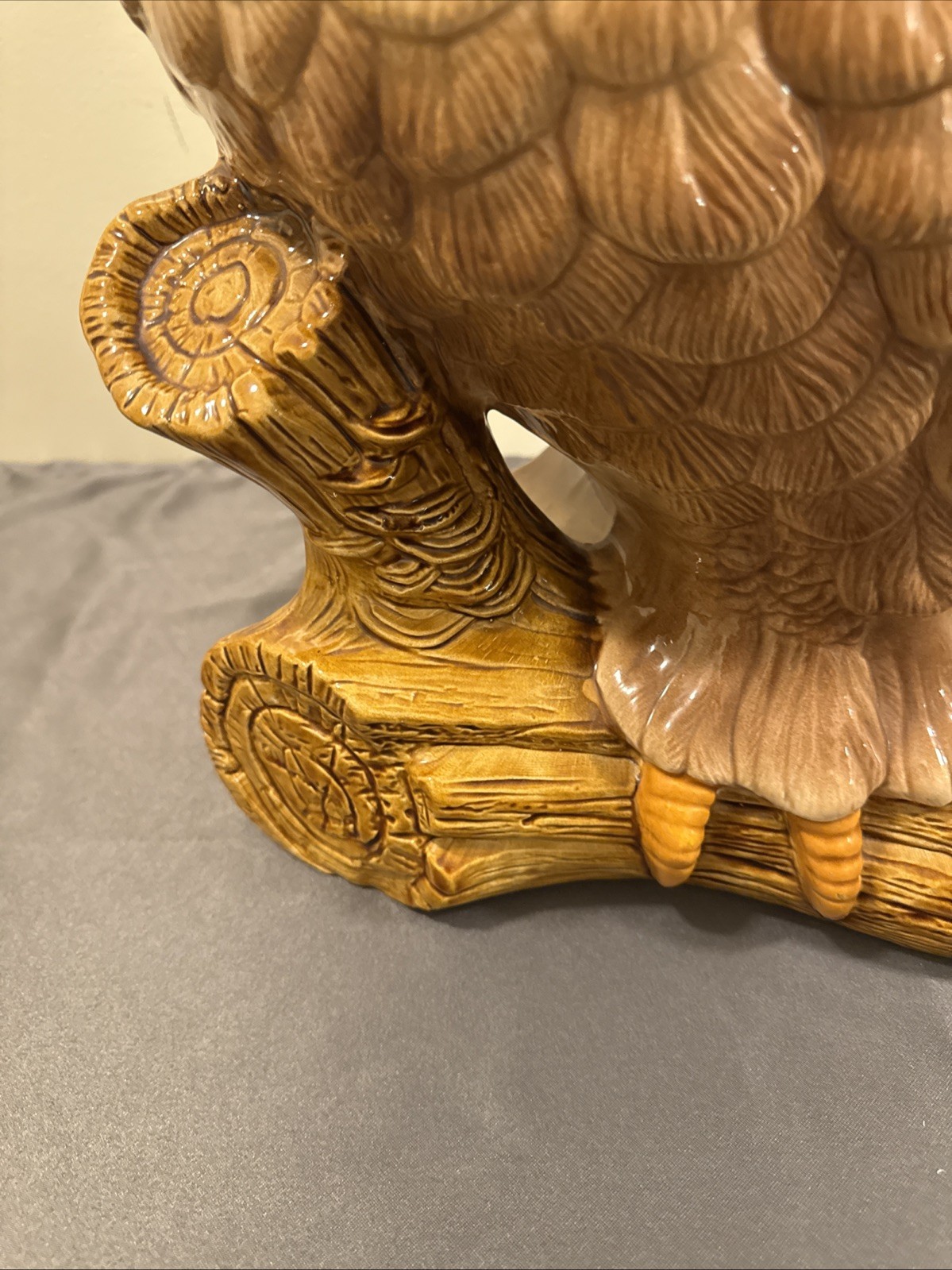 Vintage Huge 21″ Ceramic Owl Atlantic Mold Mid Century Figurine Décor Excellent!