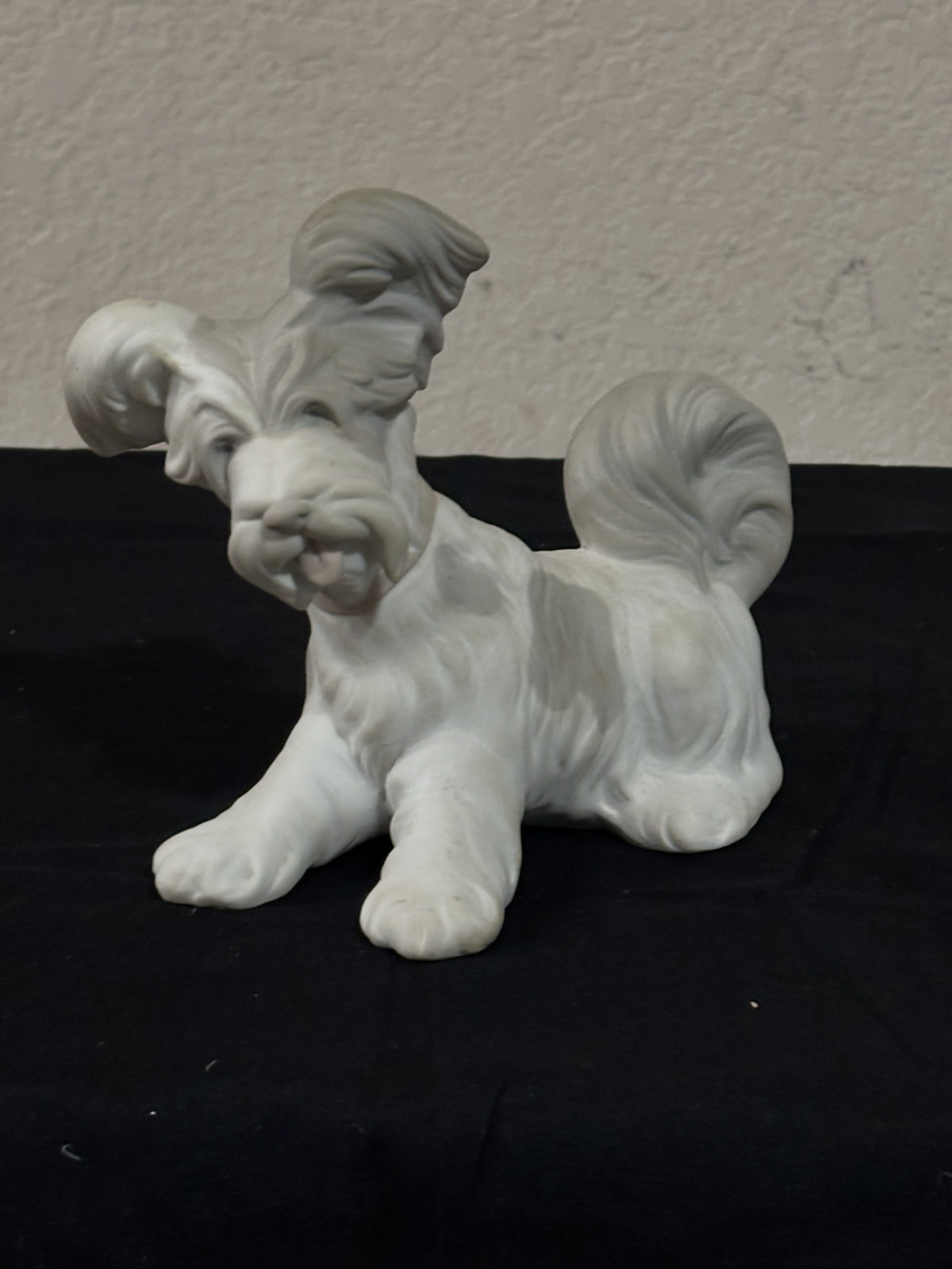 Vintage Lladró Spain White Bisque Porcelain Terrier Dog Figurine 7″ Collectible