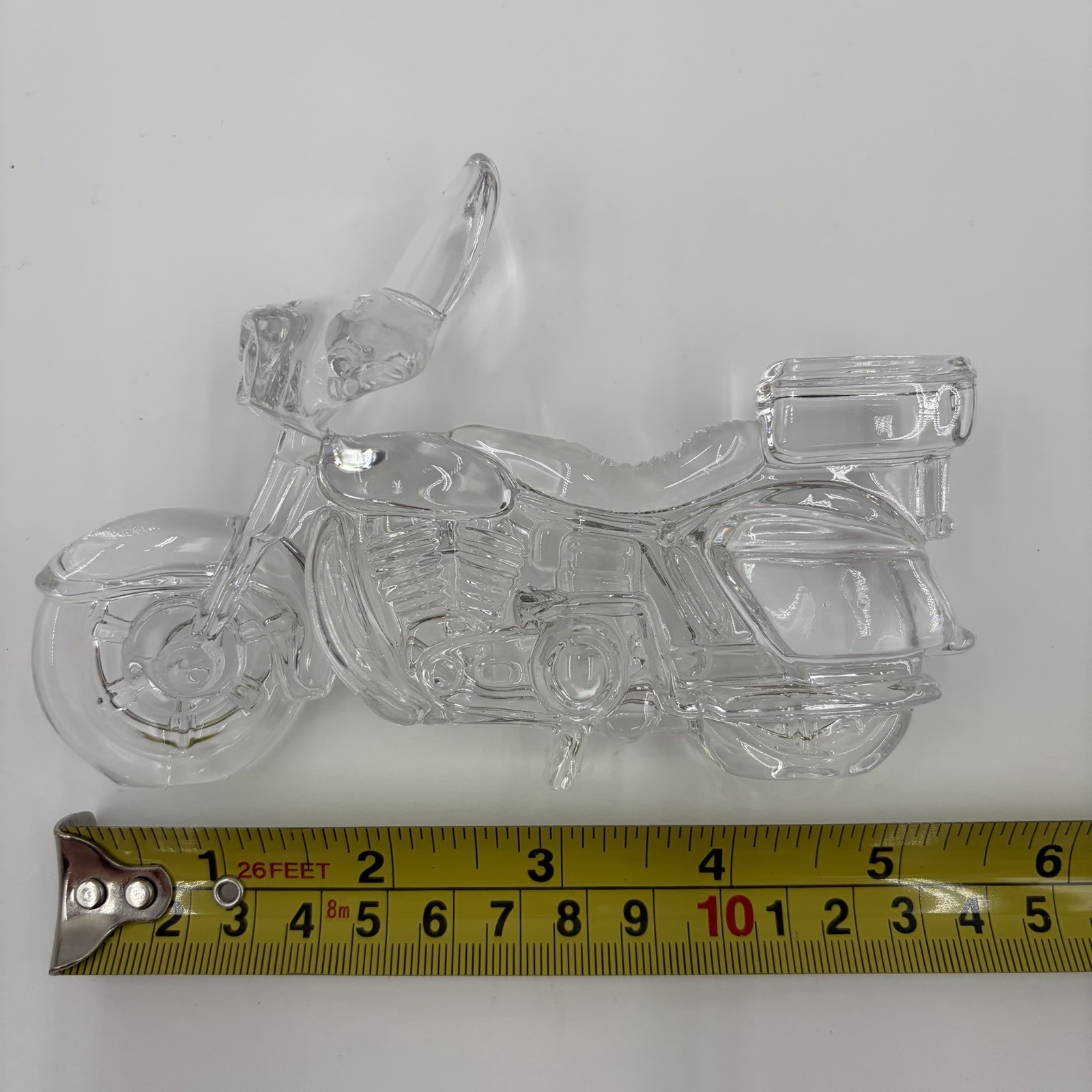 Clear Lead Crystal Motorcycle Figurine