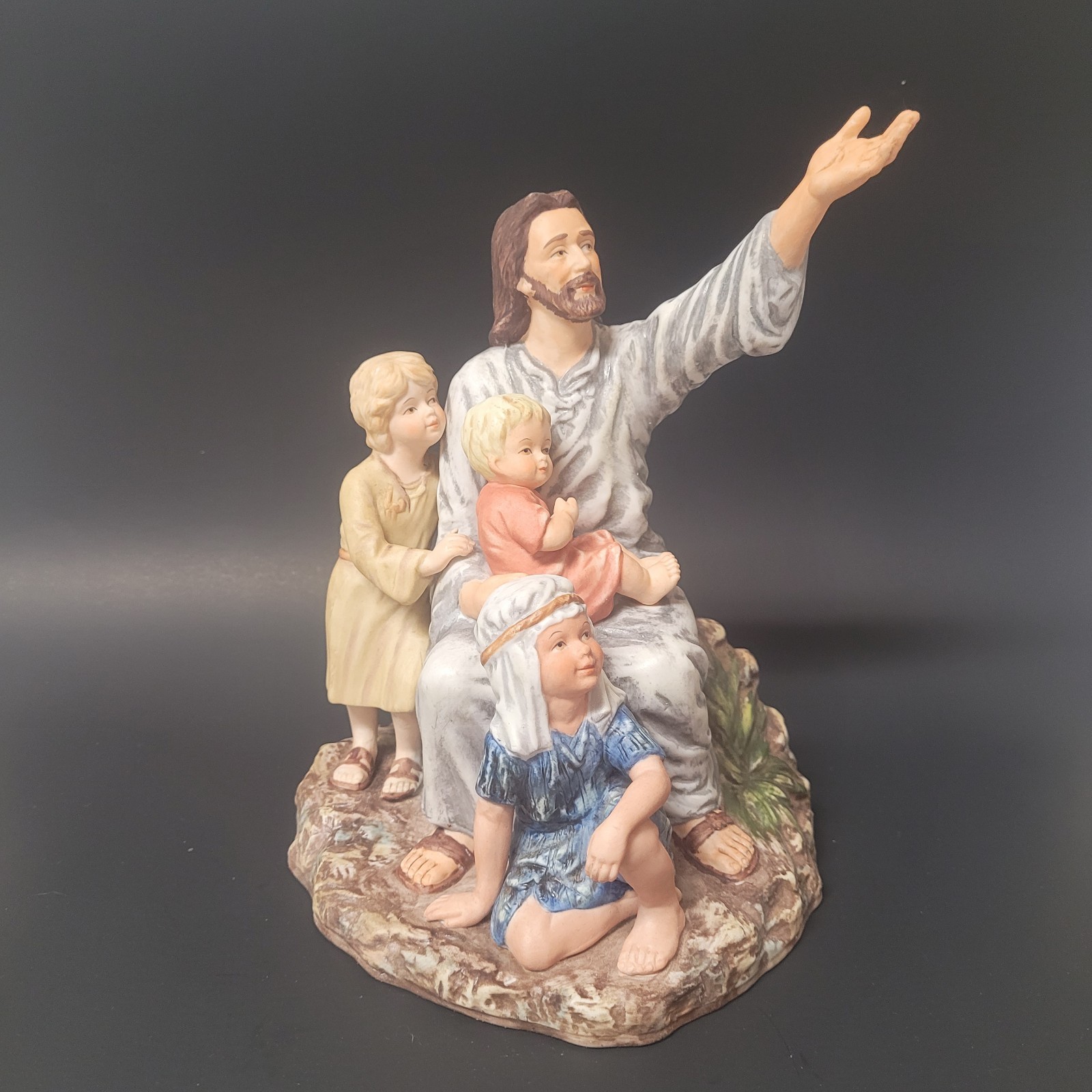 Masterpiece by Homco Porcelain COME UNTO ME Jesus With Children Figurine 9.5″