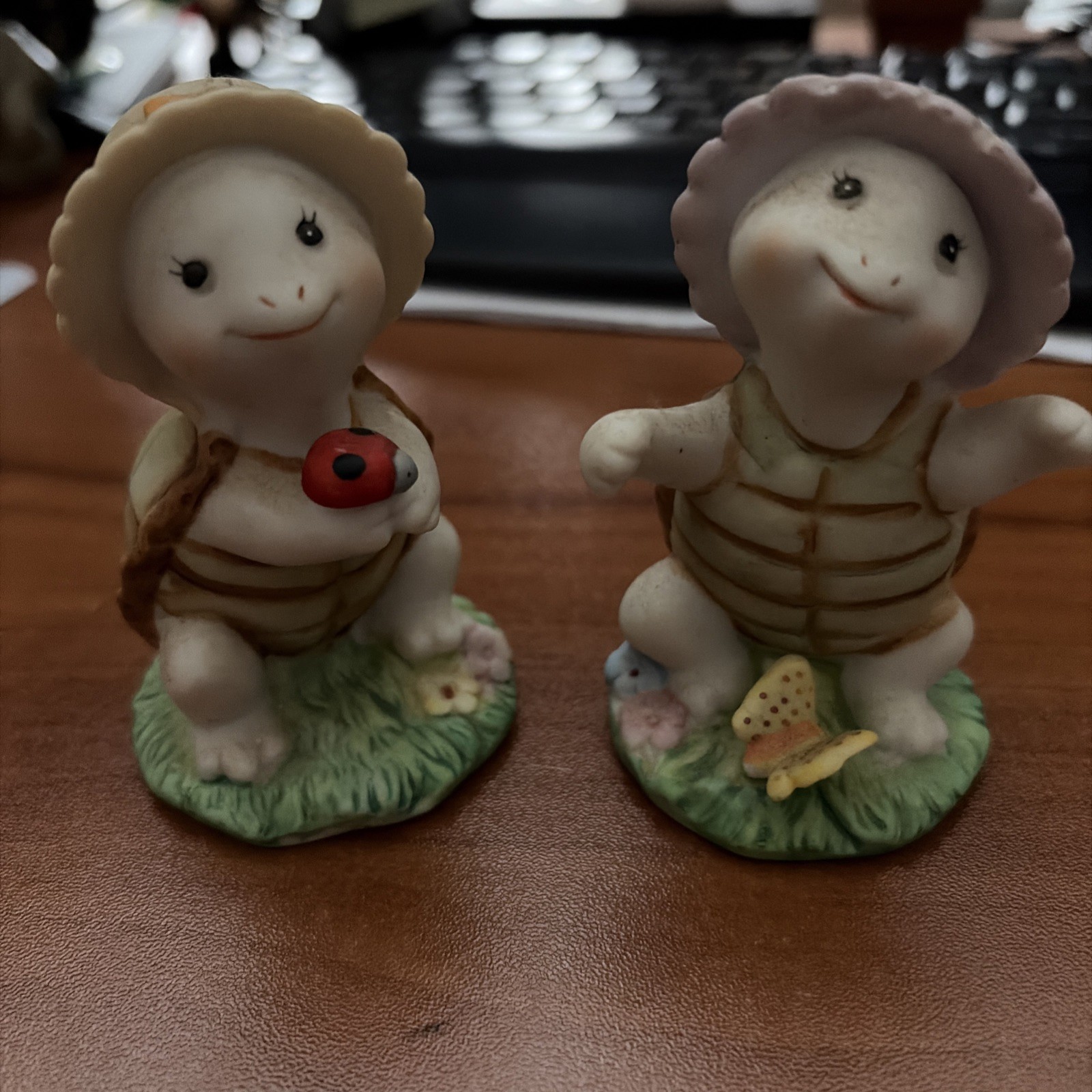 Homco “Springtime” Turtles Set Of 2 Ceramic So cute!!
