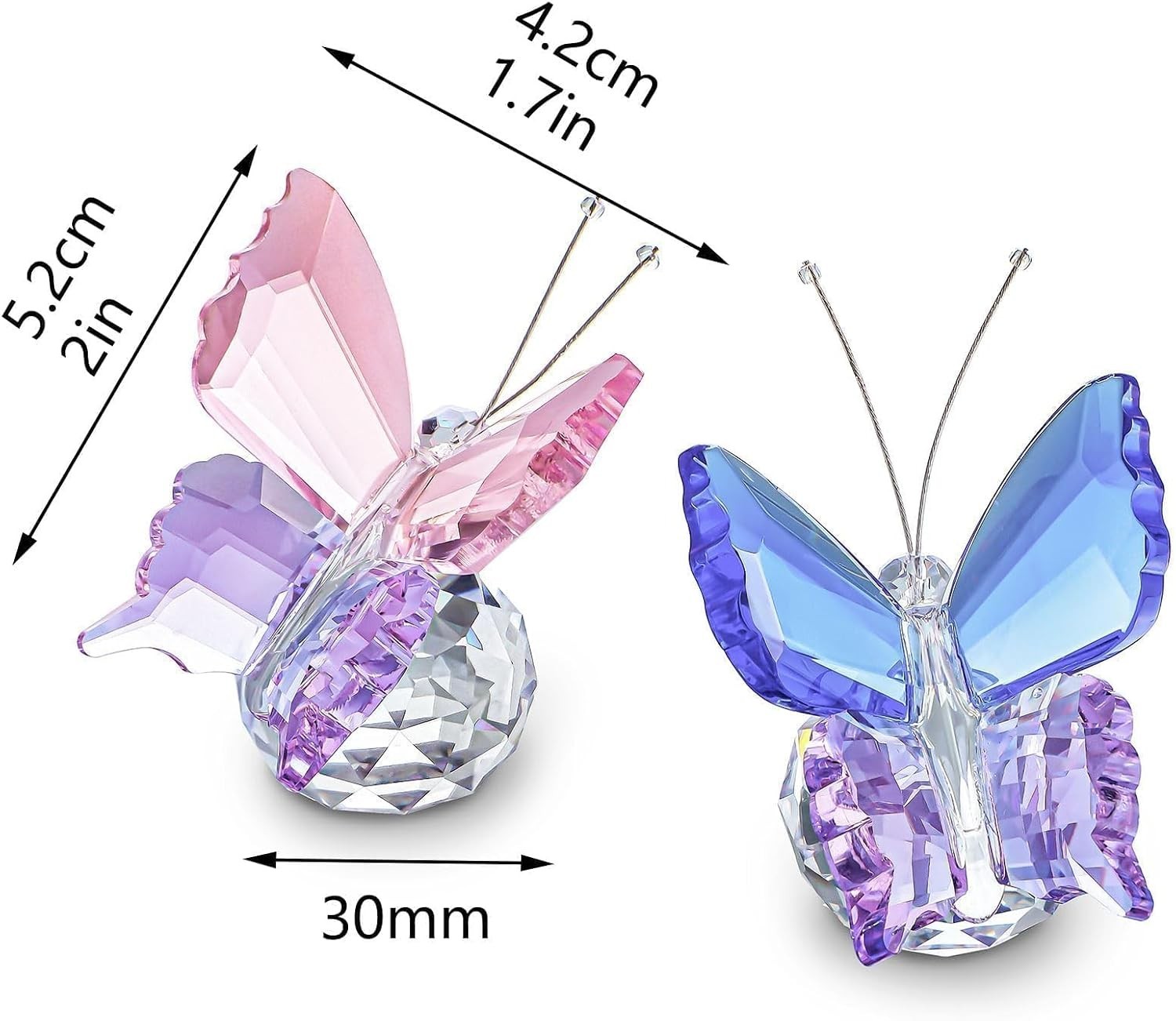 Set of 2 Enchanting Crystal Butterflies – Perfect Decoration for Any Occasion