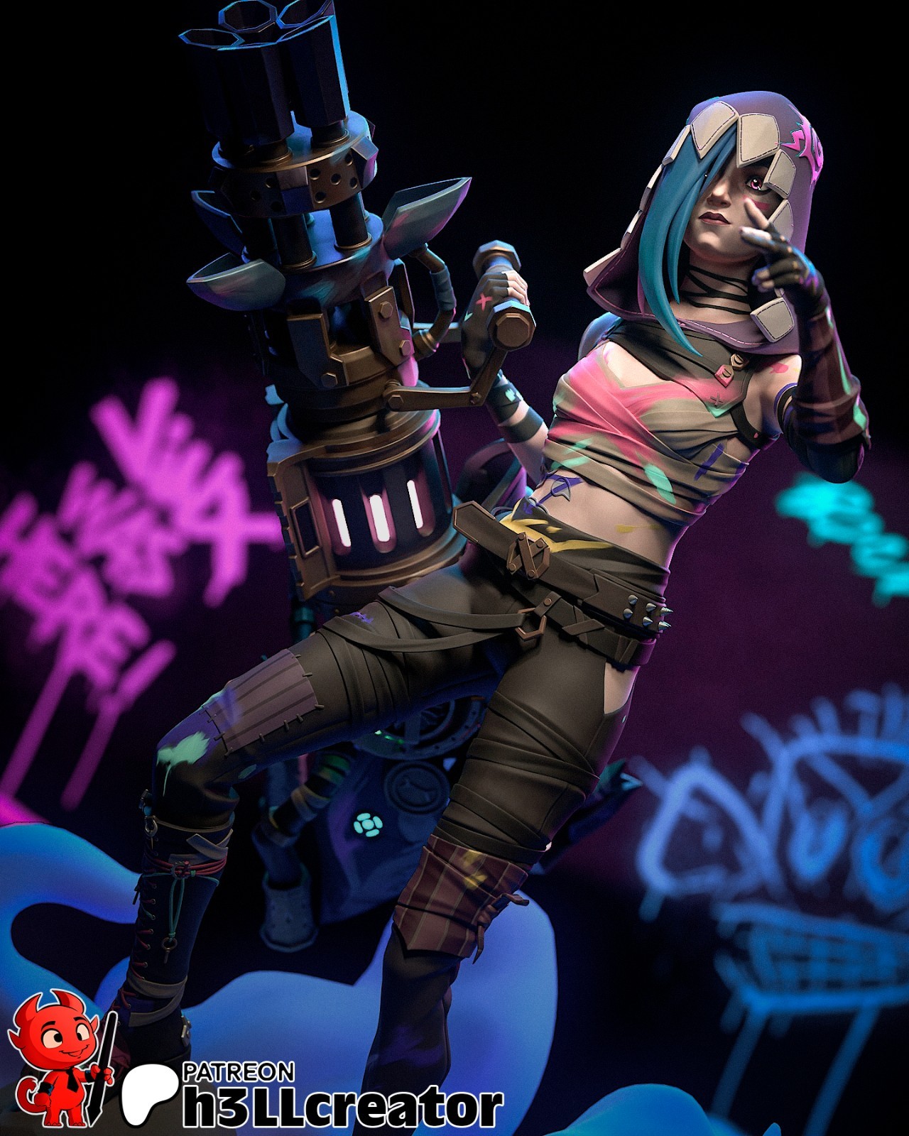 Jinx Figurine Arcane Hand Painted Model / DIY Kit 12pcs