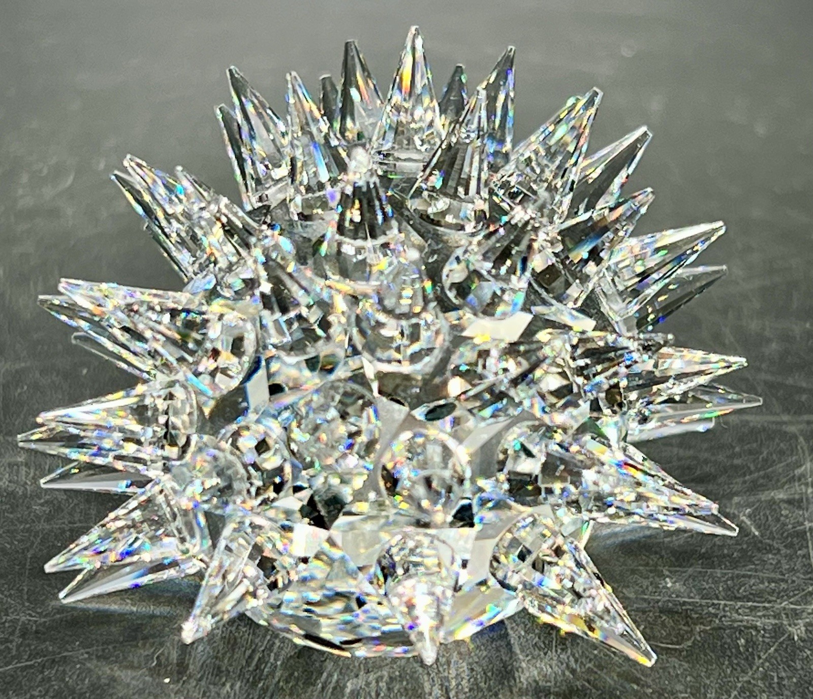 Swarovski Crystal Hedgehog Figurine 1980s Med Retired Austria 2.25in