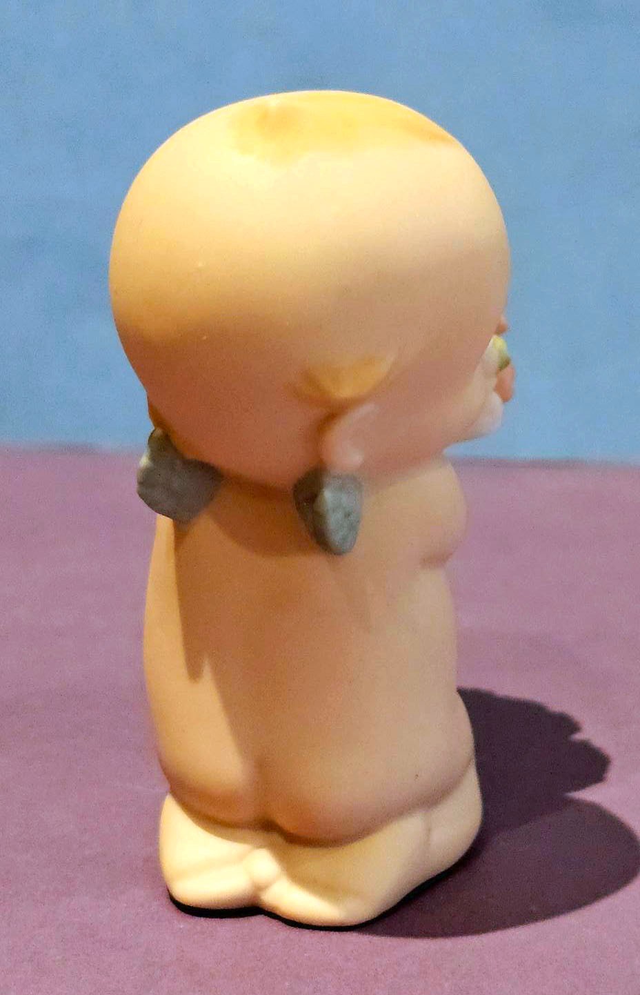 Jesco KEWPIE Doll Angel Holding Roses Bisque Figurine 1993 Porcelain 3.25 In EUC