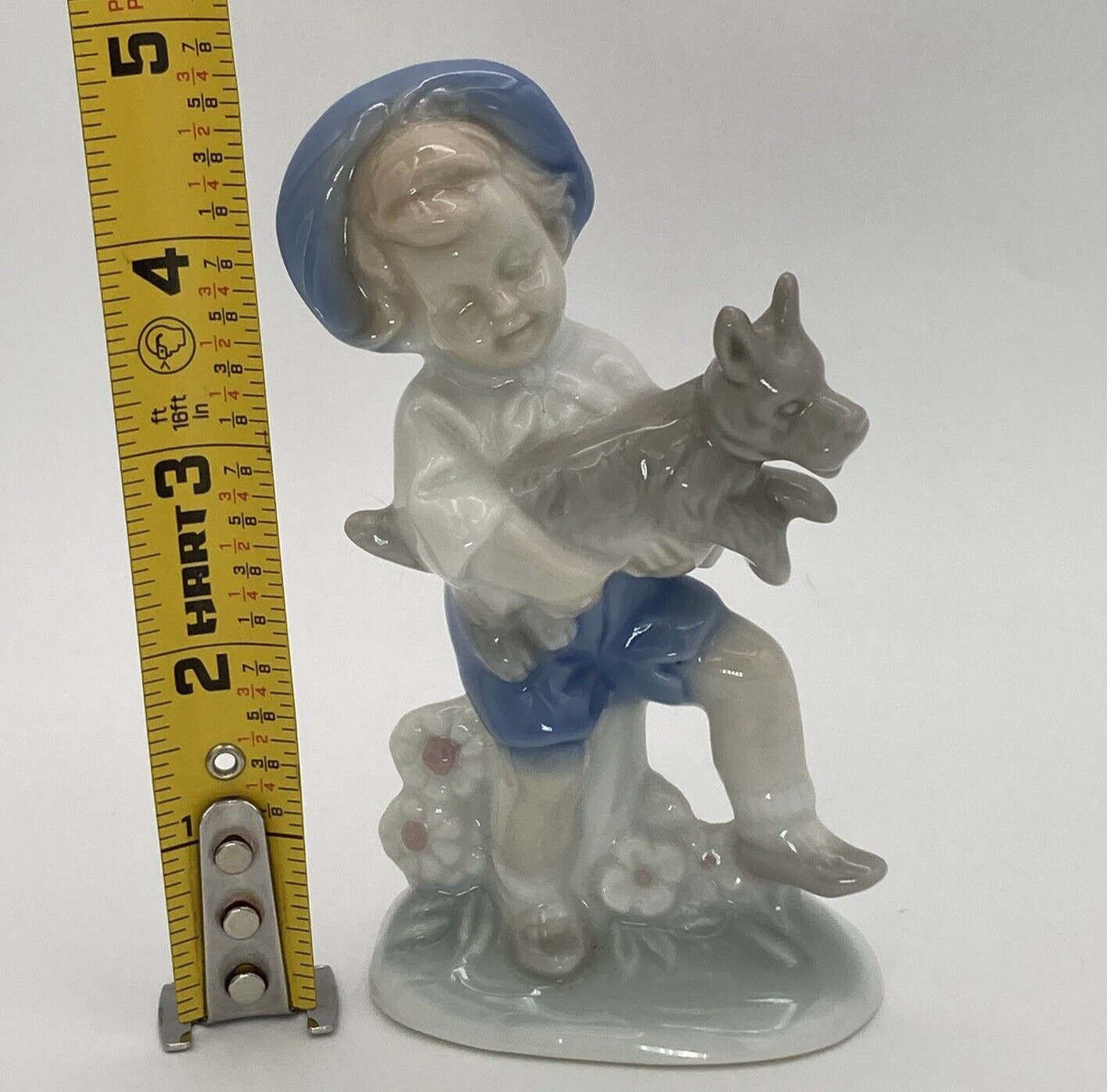 Vintage Fine Quality Lego Japan Porcelain Boy with Dog Figurine Collectible 4.5″