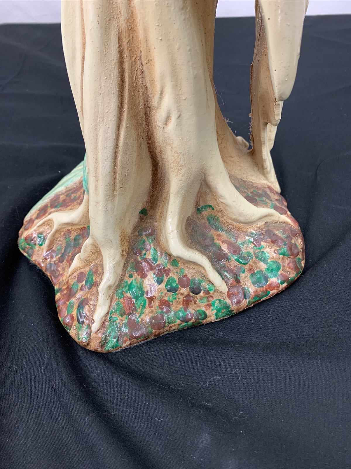 Ceramic Parrot Large Bird 19″ Tall Heavy Vintage Italian Style Flaws See Picture