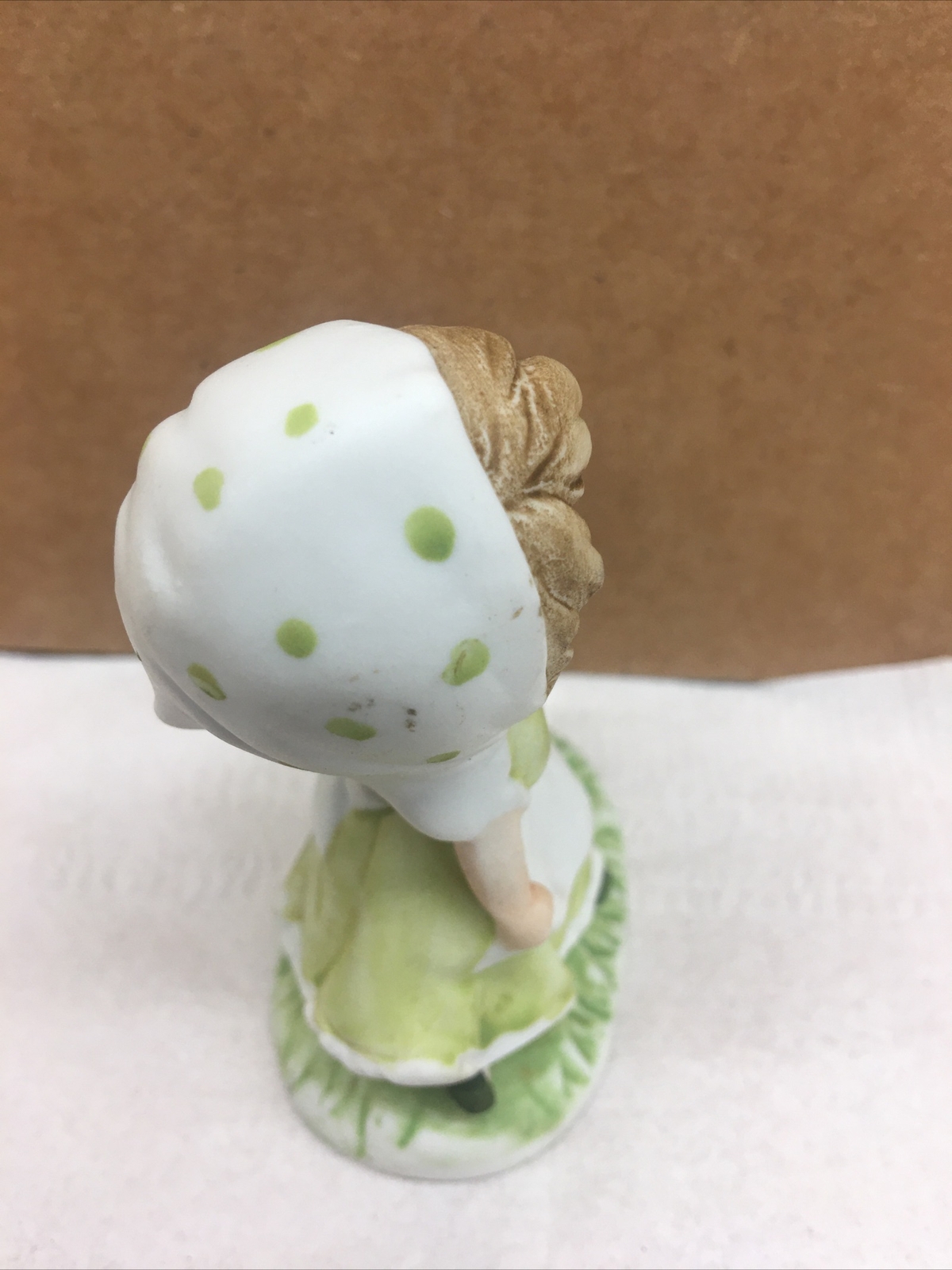 Homco Porcelain Figurine Little Girl In Green Dress with her dog puppy 3”