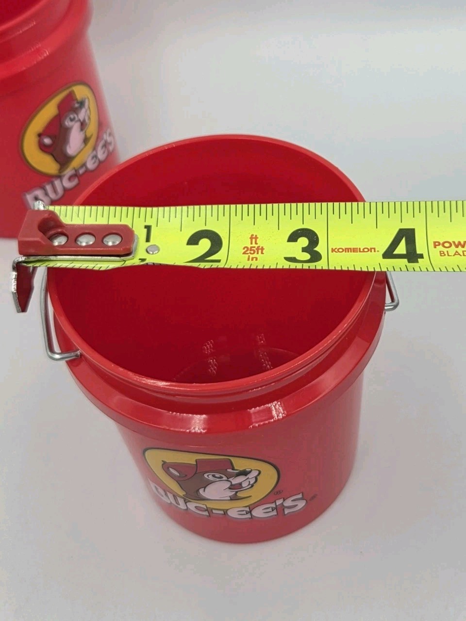Lot Of 2 New Red Buc-ees Mini Buckets 4” Tall **No Lids** Buc-ee’s Bucees