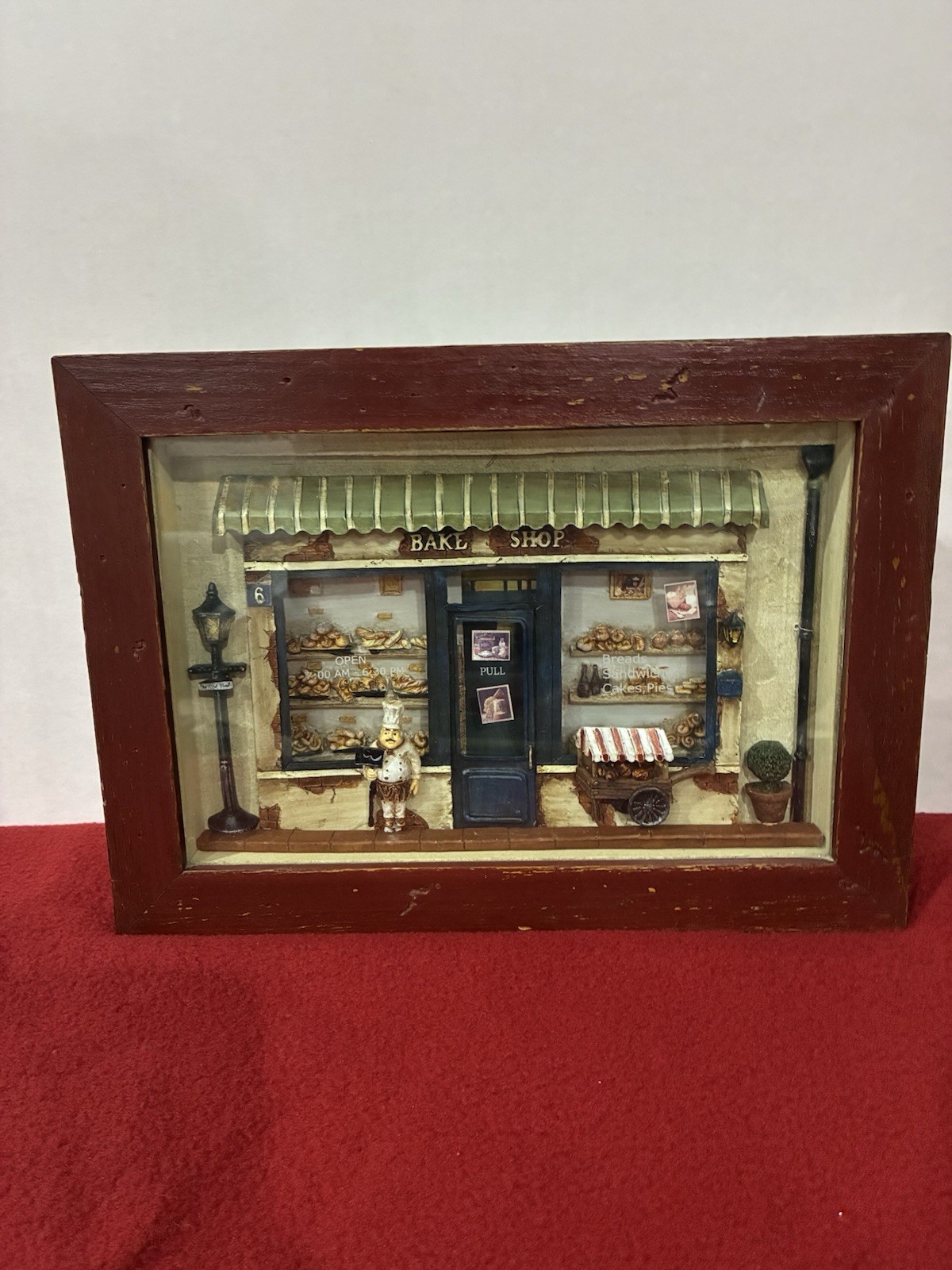 Vintage 3D Shadow Box Of French Bake Shop Bakery Diorama