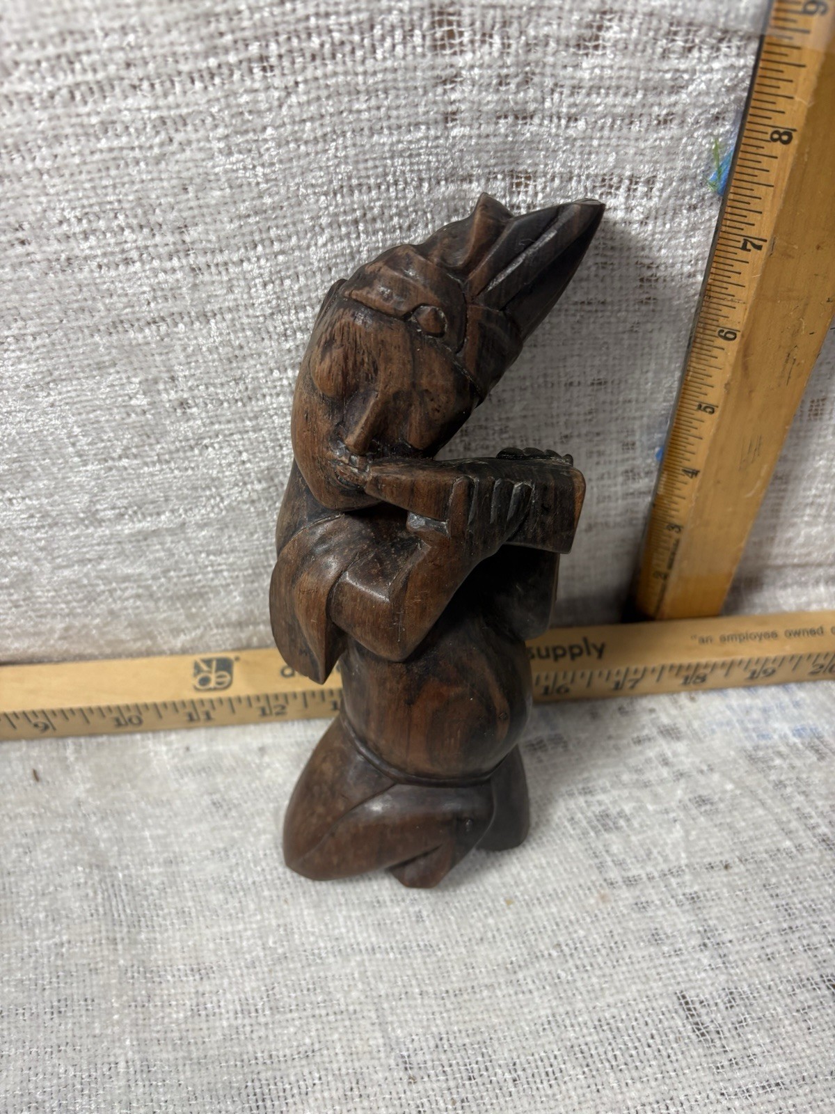 Hand Carved Wood Kokopelli Figurine Southwestern Native American Sculpture