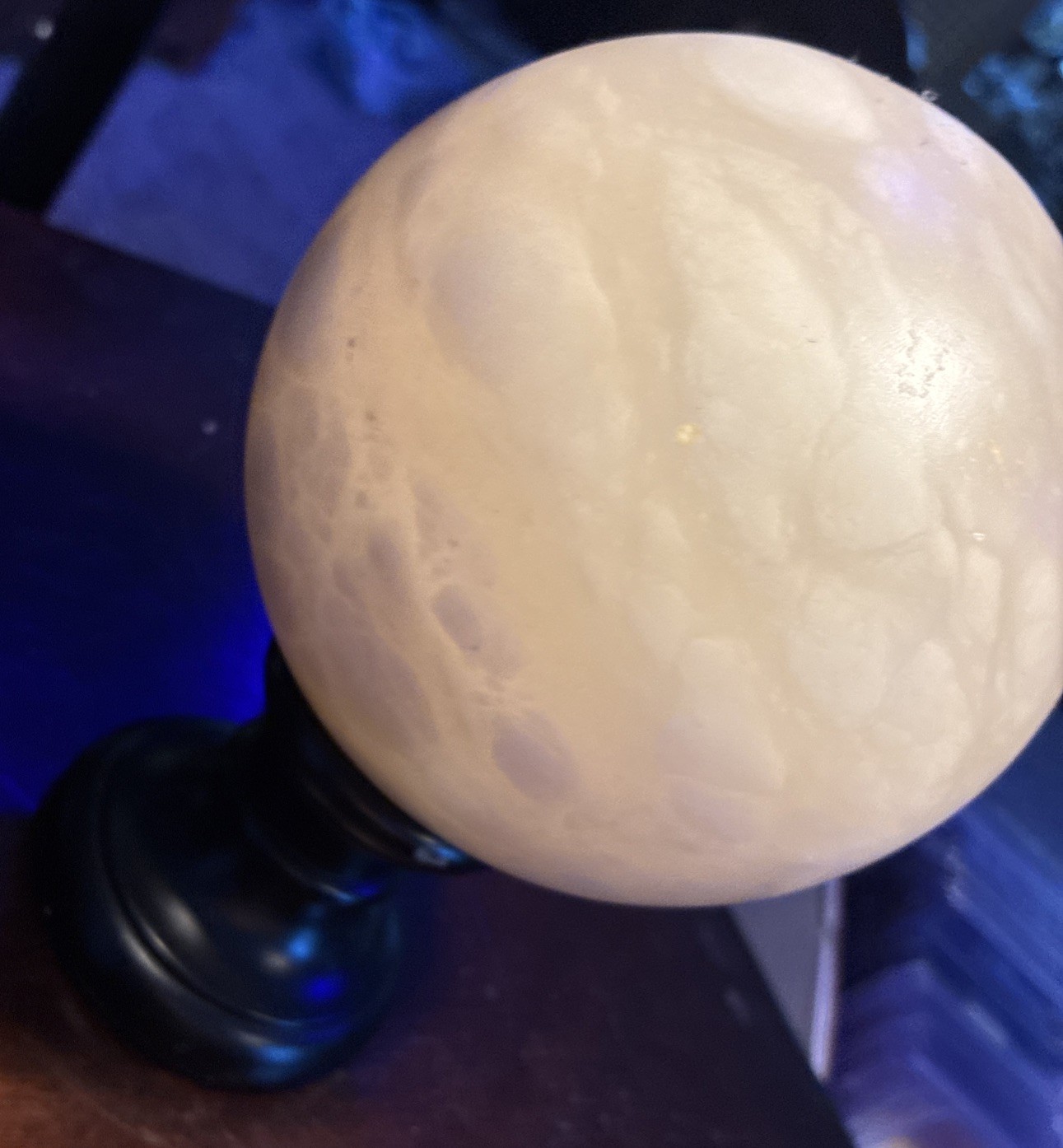 Rare Alabaster Modern Art on Black Pedestal