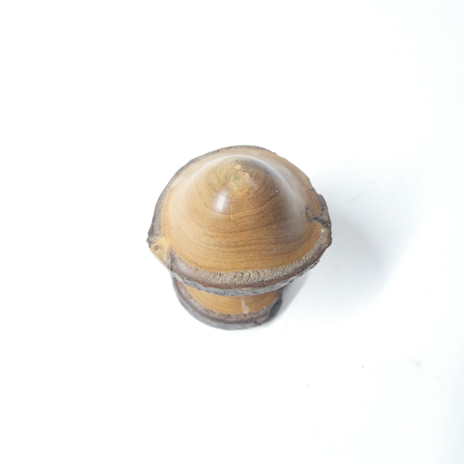 Handmade Mushroom Turned Wood Toadstool Figurine Vintage 1970s Hippie