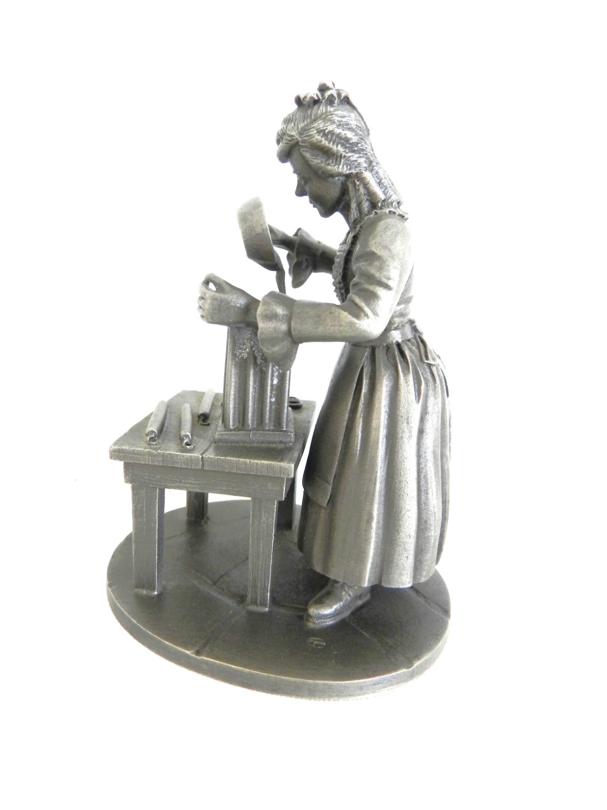 The CANDLEMAKER Franklin Mint Fine Pewter Figurine Colonial America Issued 1974