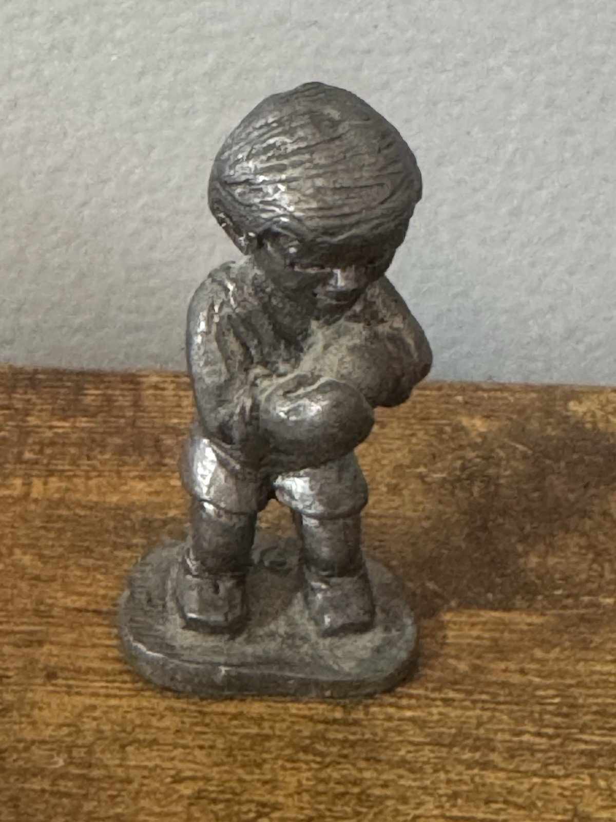 Vintage Ricker Bartlett Pewter Boxer Boy Figurine 1981 Signed RB Sports Statue