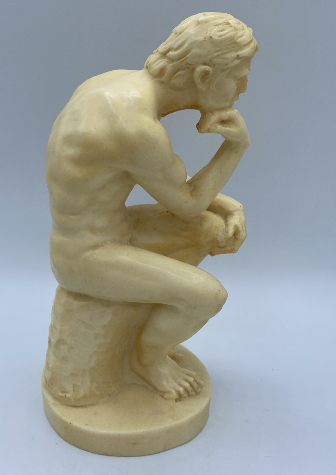 Vintage Signed A. Santini “Thinking Man” Sculpture. With Original Sticker