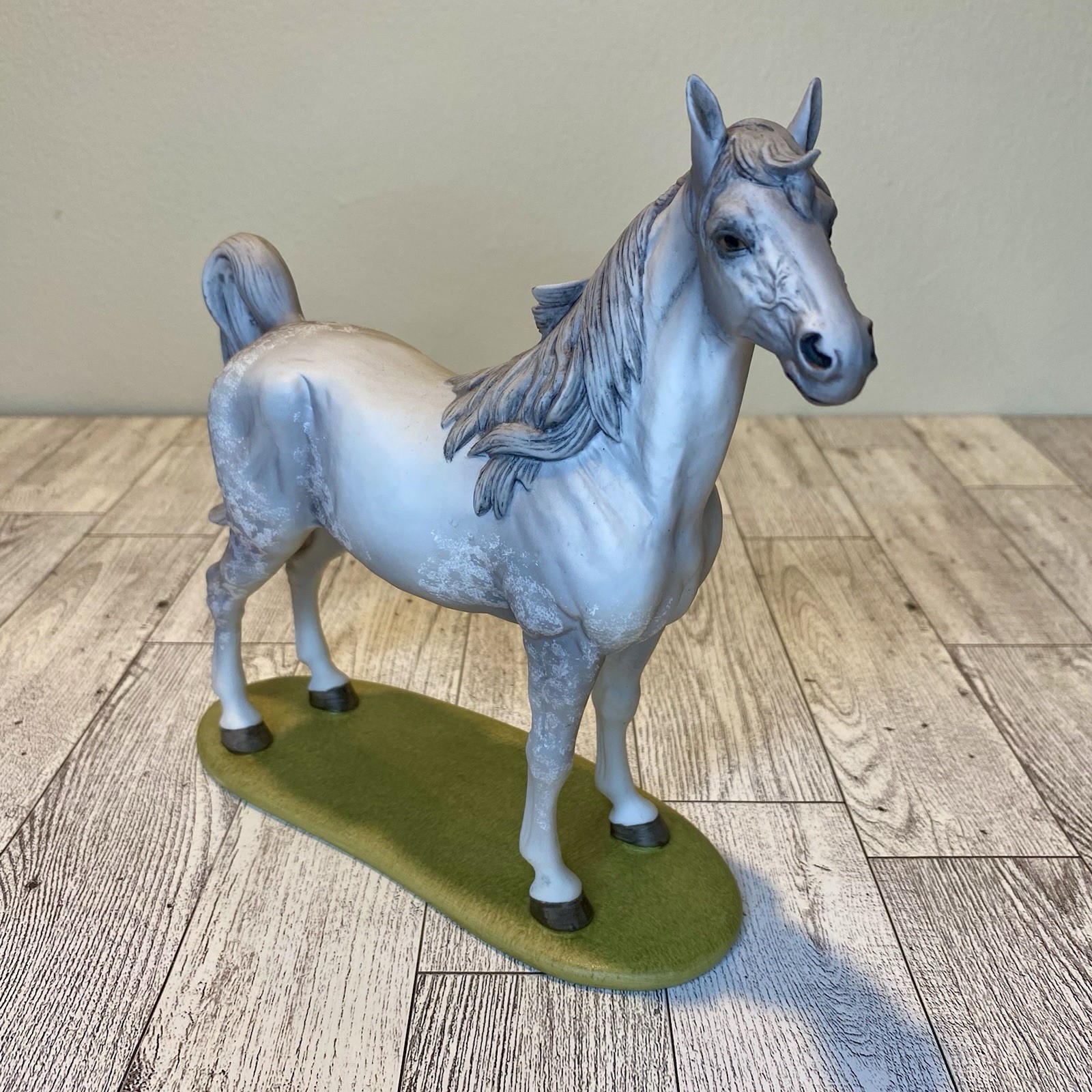 1985 Vintage By Andrea Saddlebred 7412 Horse Porcelain Figurine Dapple Grey