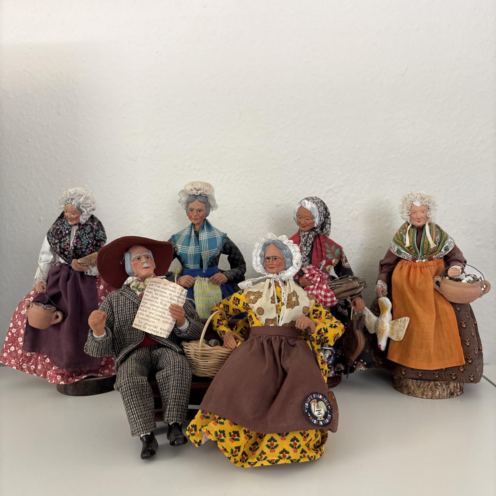 Vtg French Santon de Provence French Folk Art Dolls Terracotta Lot Amy Sylvette