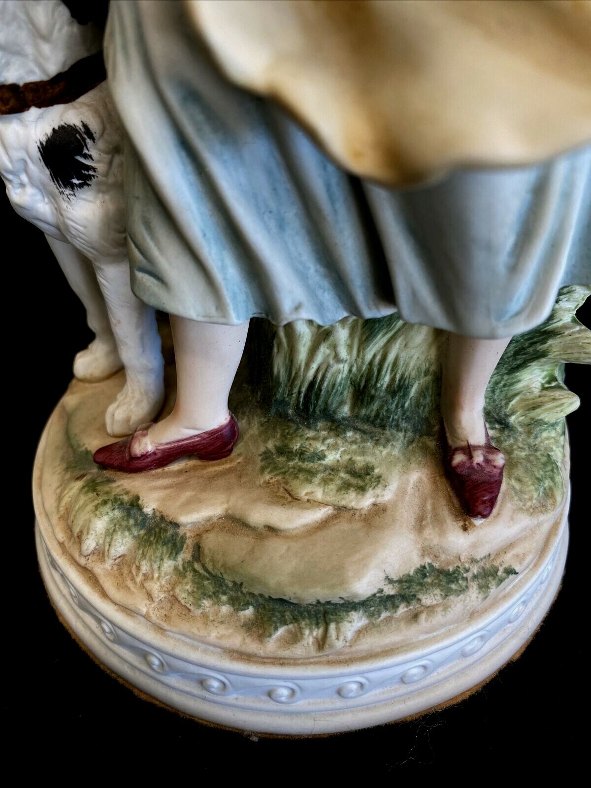 Ethan Allen Traditional Interior Design of a Girl with a Dog Figurine 10″ tall