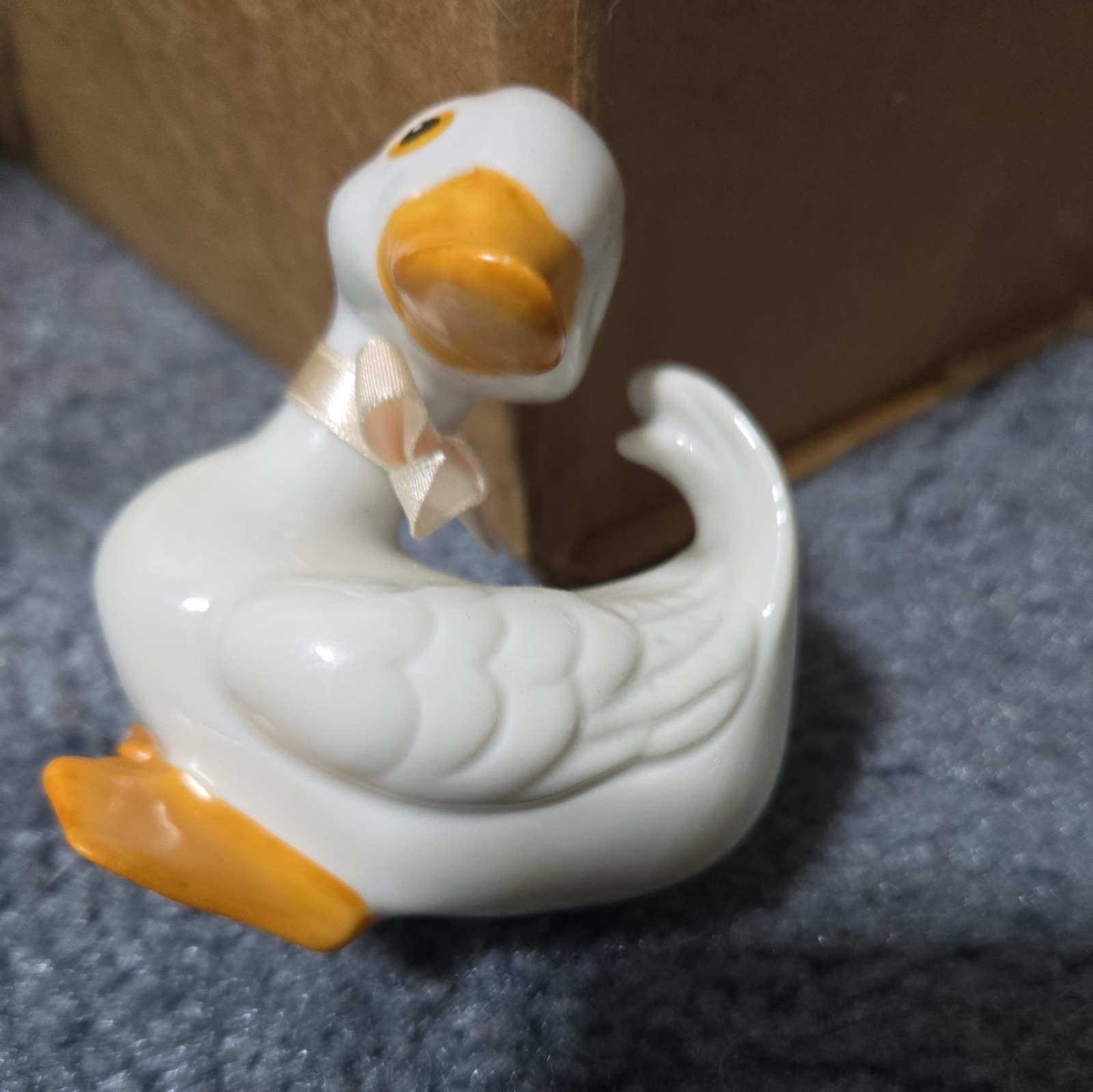 Vintage HOMCO Porcelain DUCK ceramic FIGURINE #1414 WHITE 3-1/4″ Tall FREE SHIP