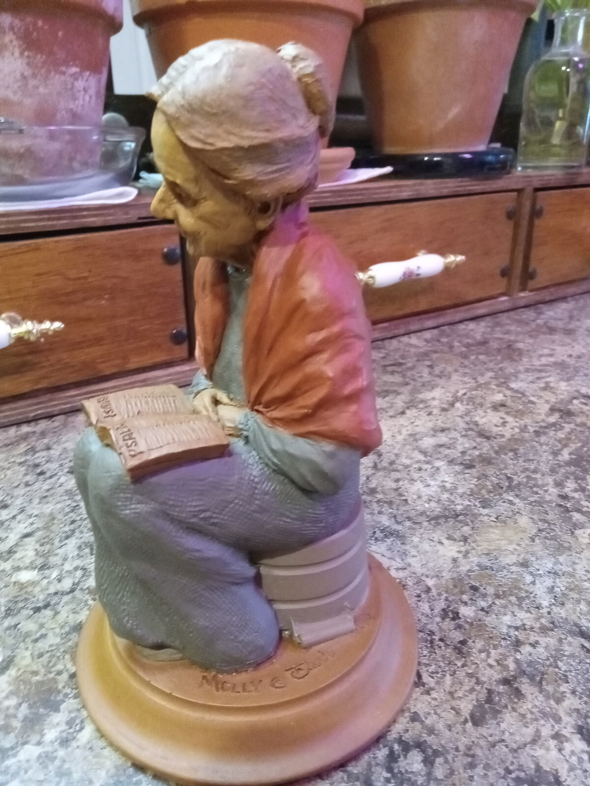 Tom Clark Original Clay Sculptures, Molly-1987 & Florence-1986, Nice Lot of 2