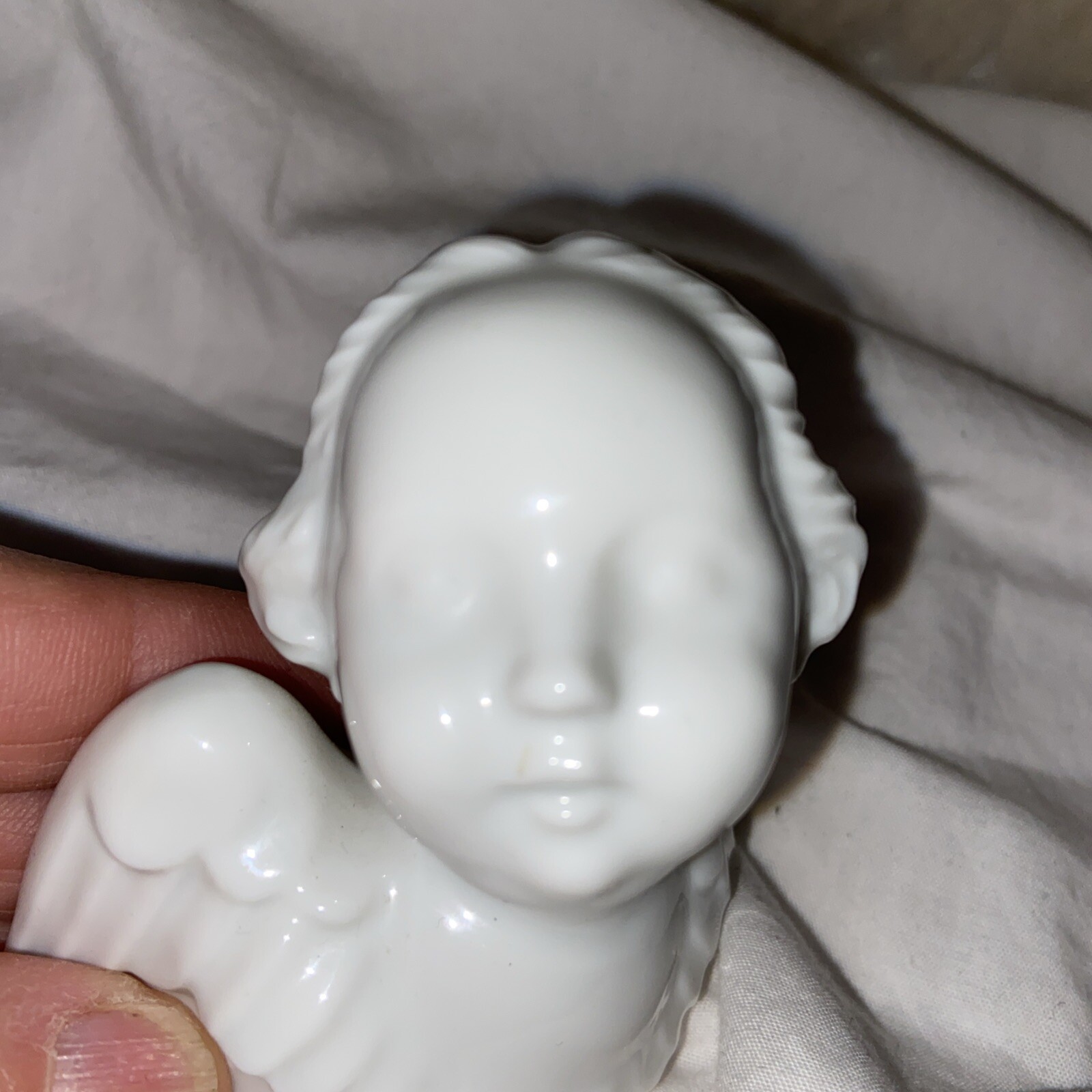 2 Vintage AUGARTEN VIENNA WIENER BLANC DE CHINE CHERUB ANGEL. See