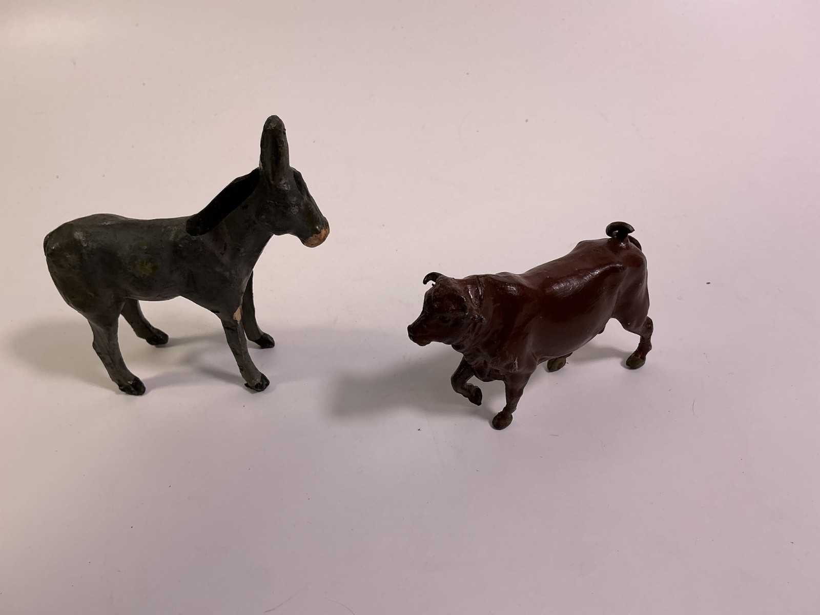 Heavy Metal England Steer Marked Putz Donkey 1930s Composite Wood