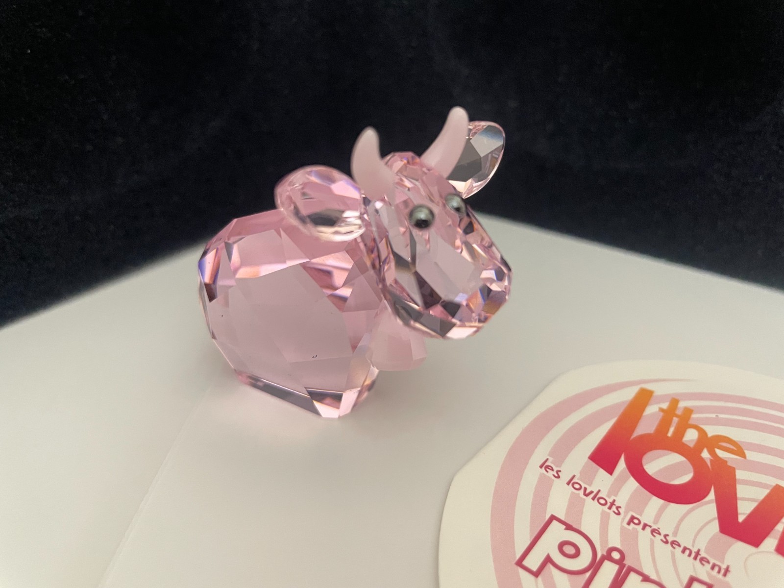 Swarovski Crystal Lovlots 2007 Pinky Pink Mo Cow Figurine 888950