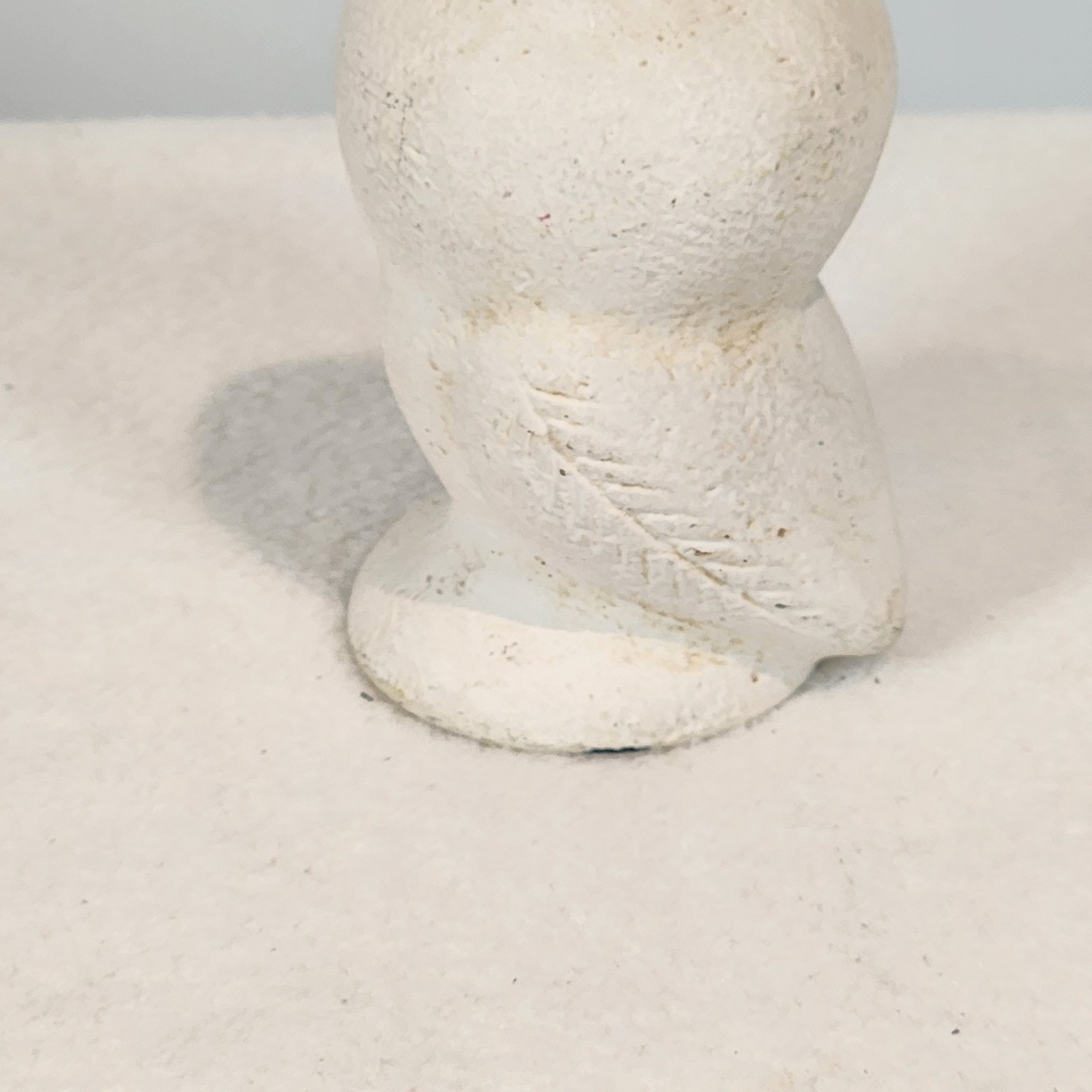 Vintage Hand Carved Solid Chalkware Stone Owl Figurine Statue White ORNATHOLOGY