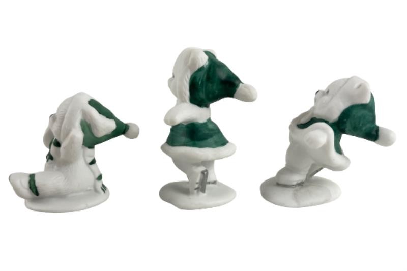Lot of 3 Vintage Applause 1988 Bisque Ice Skater Bear Figurines Collectible