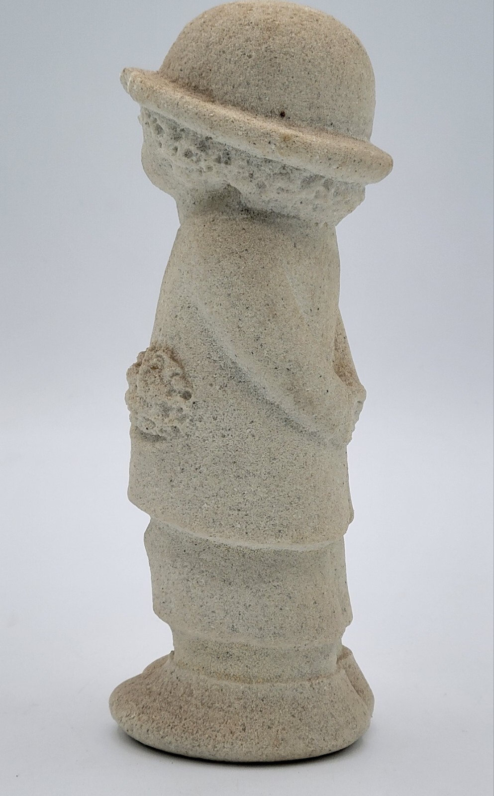 Marbell Stone Art BOY w/ FLOWERS Sculpture Belgium Figure StoneArt Mar Bell