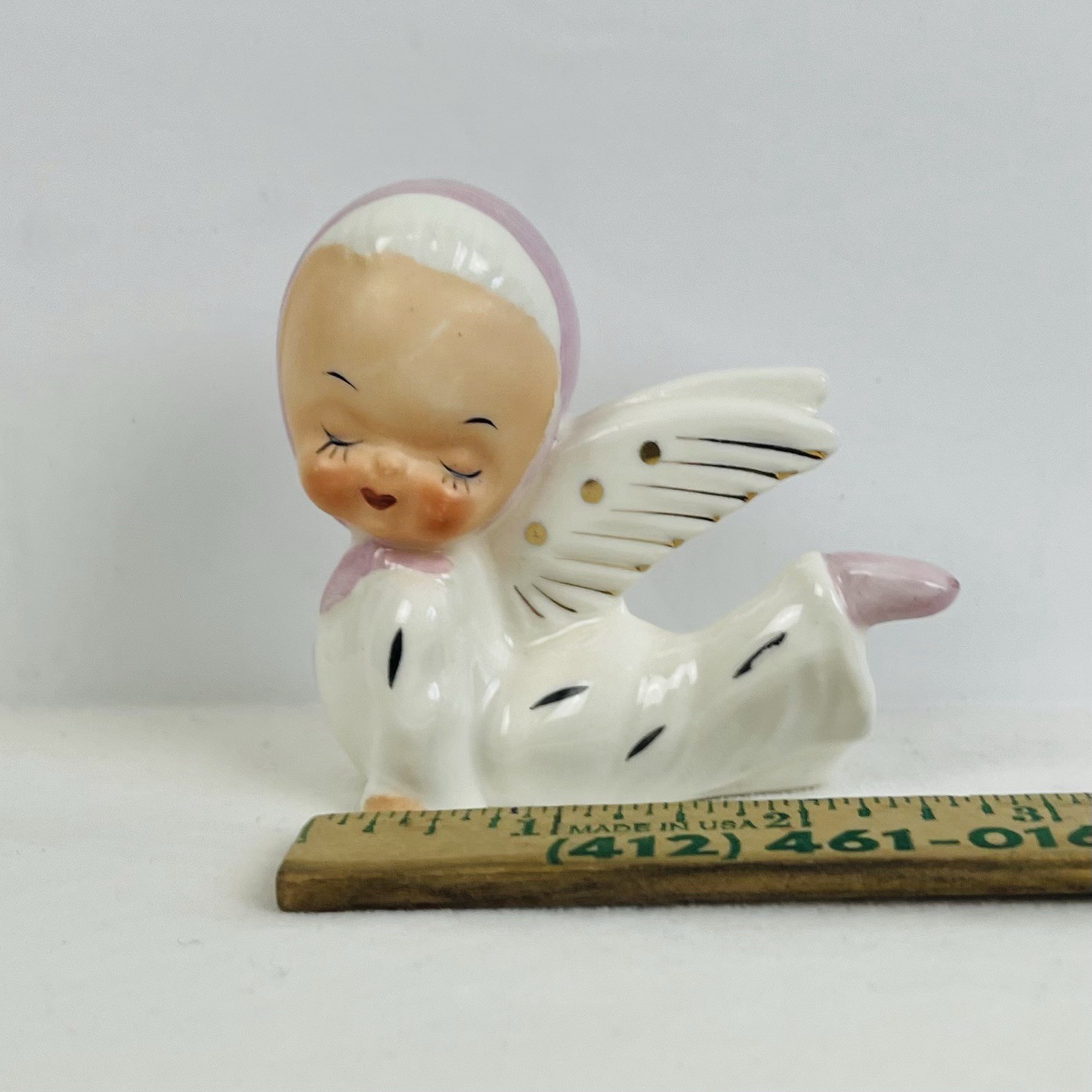 Rare~Vintage~Ucagco Japan Ceramic Figurines~Lot of 3~Babies~Angels with Wings