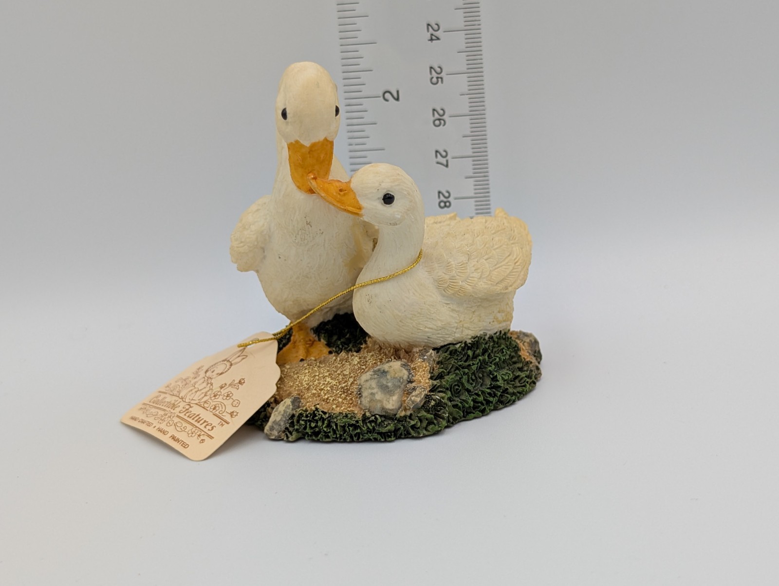 Vintage Baby White Ducks Masterpiece Porcelain Figurine Cute Art Sculpture
