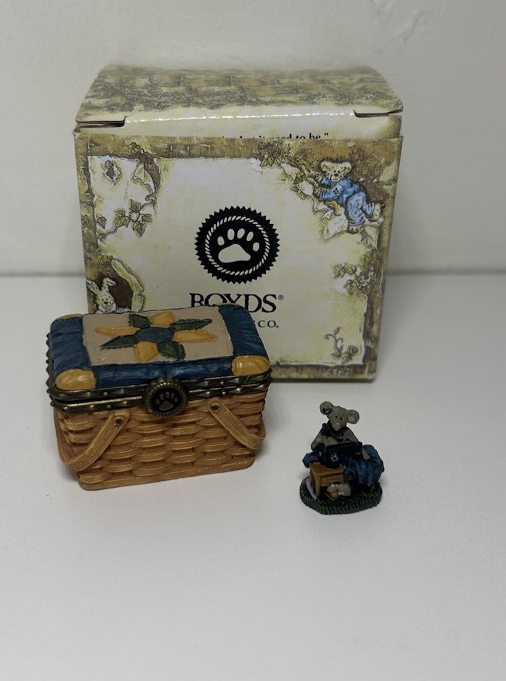 Boyds Bears Treasure Box “Rosellas Basket of Friendship w Stitch McNibble” NIB