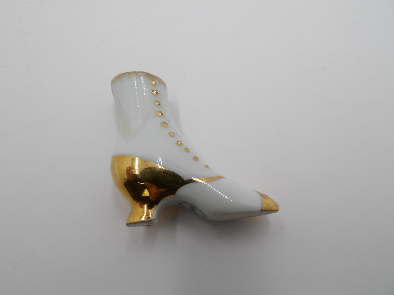 Limoges France Tiny Porcelain High Heel Boot