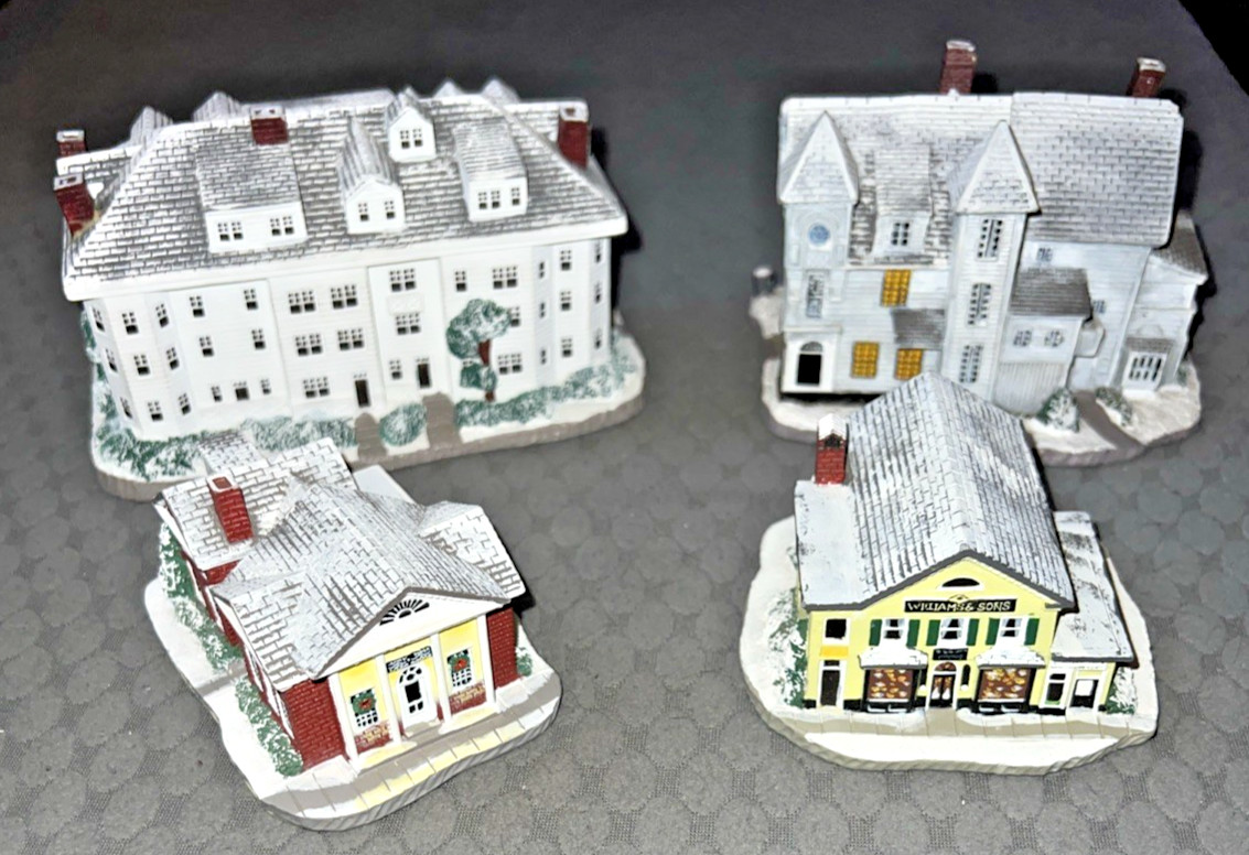 Vintage Rhodes Studios Rockwell’s Main Street Buildings Lot of 4 Norman Rockwell