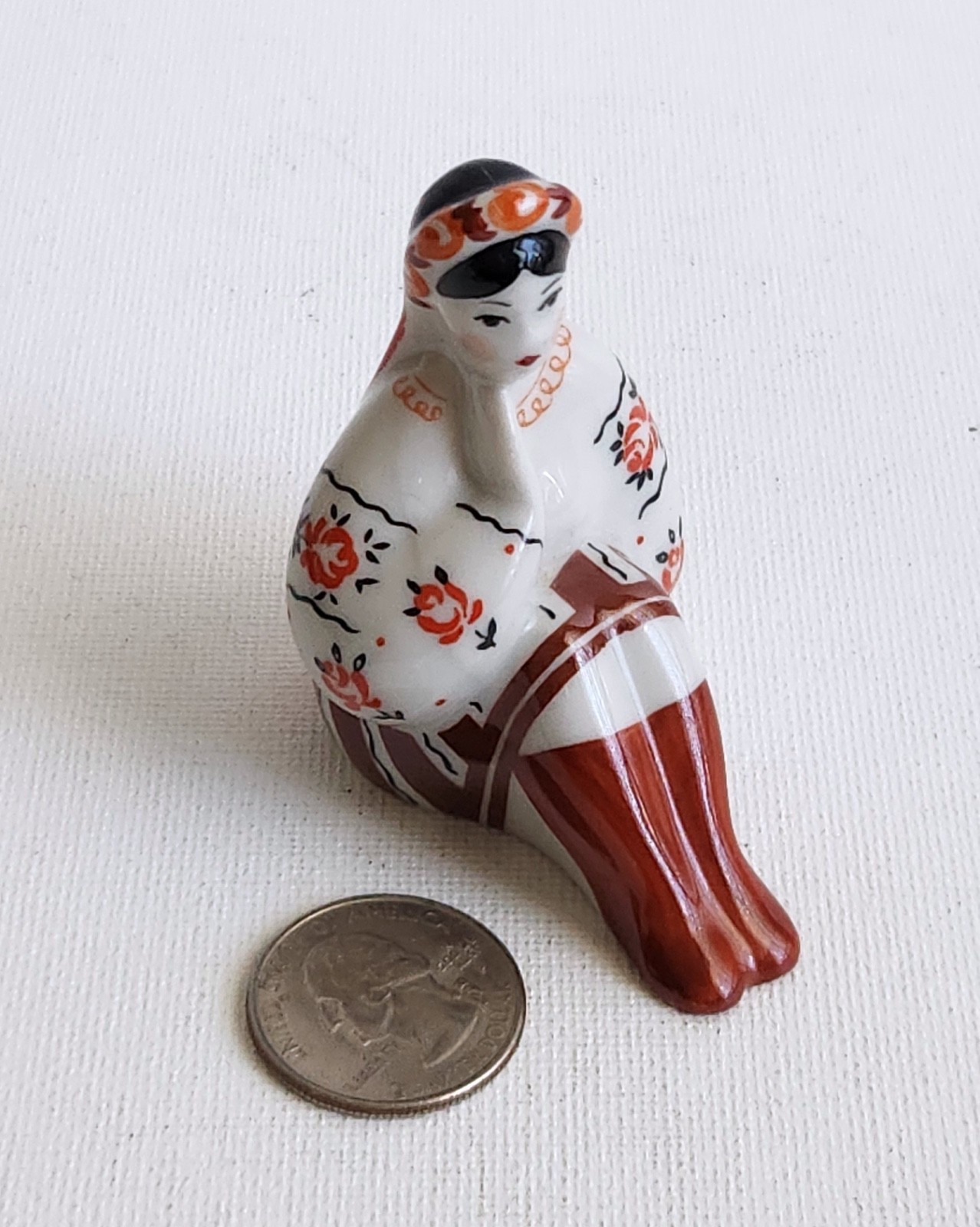 Vintage Porcelain Figurine Traditional Ukrainian Girl Kiev USSR
