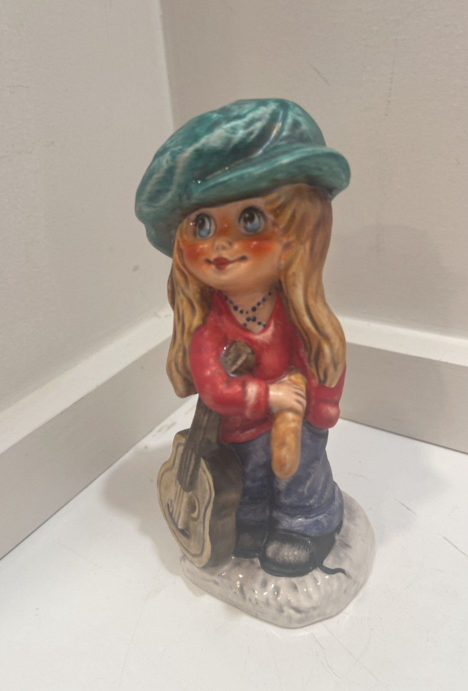 Goebel 1977 Children of Paris Figurine by Michel T Guitar #11025-14 Girl Guitar