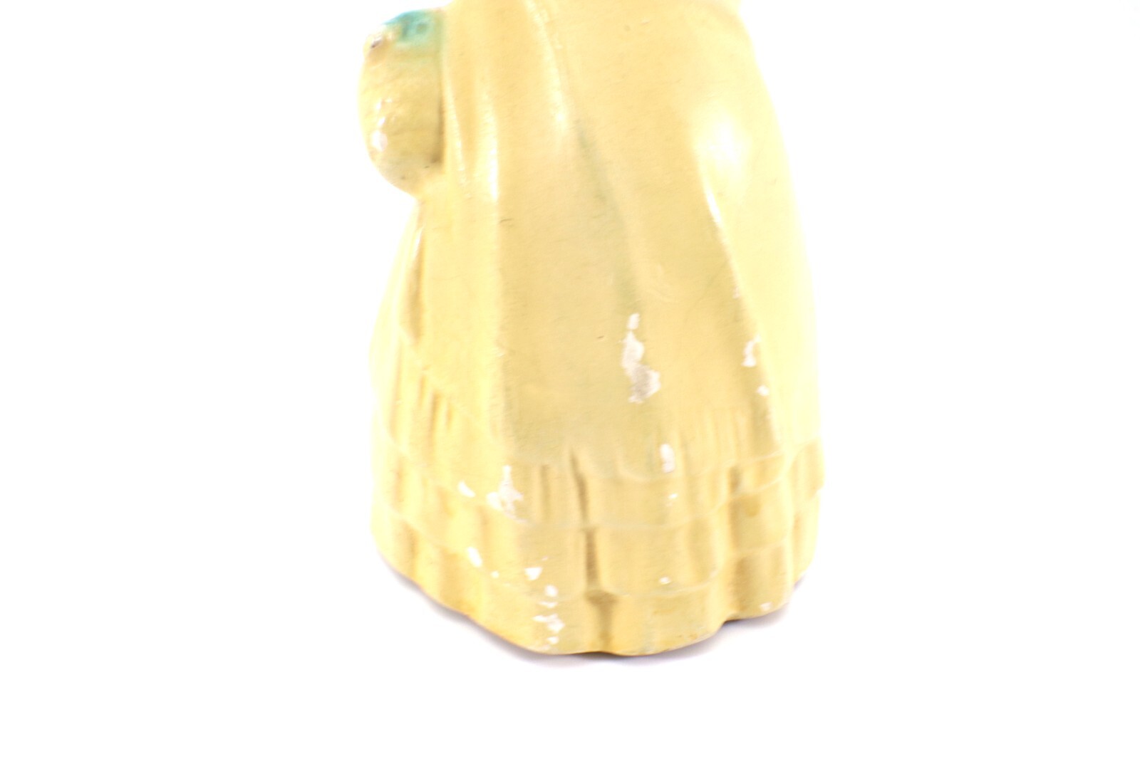 Roman Art Co Robia Ware Chalkware FIGURINE Yellow Lady USA 1940s