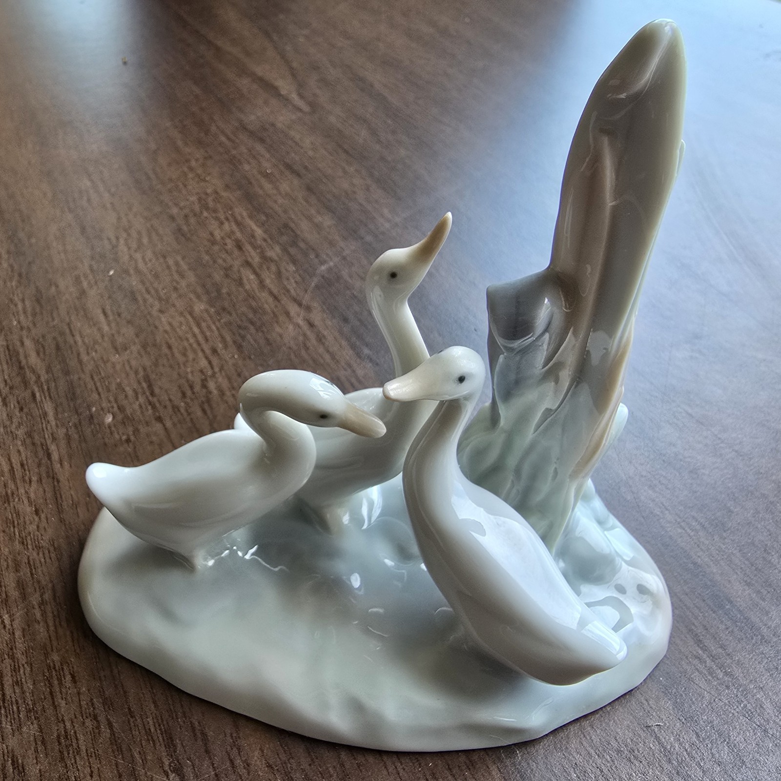 Vintage NAO by Lladro 3 Geese in Reeds Porcelain Figurine Spain Retired 1977