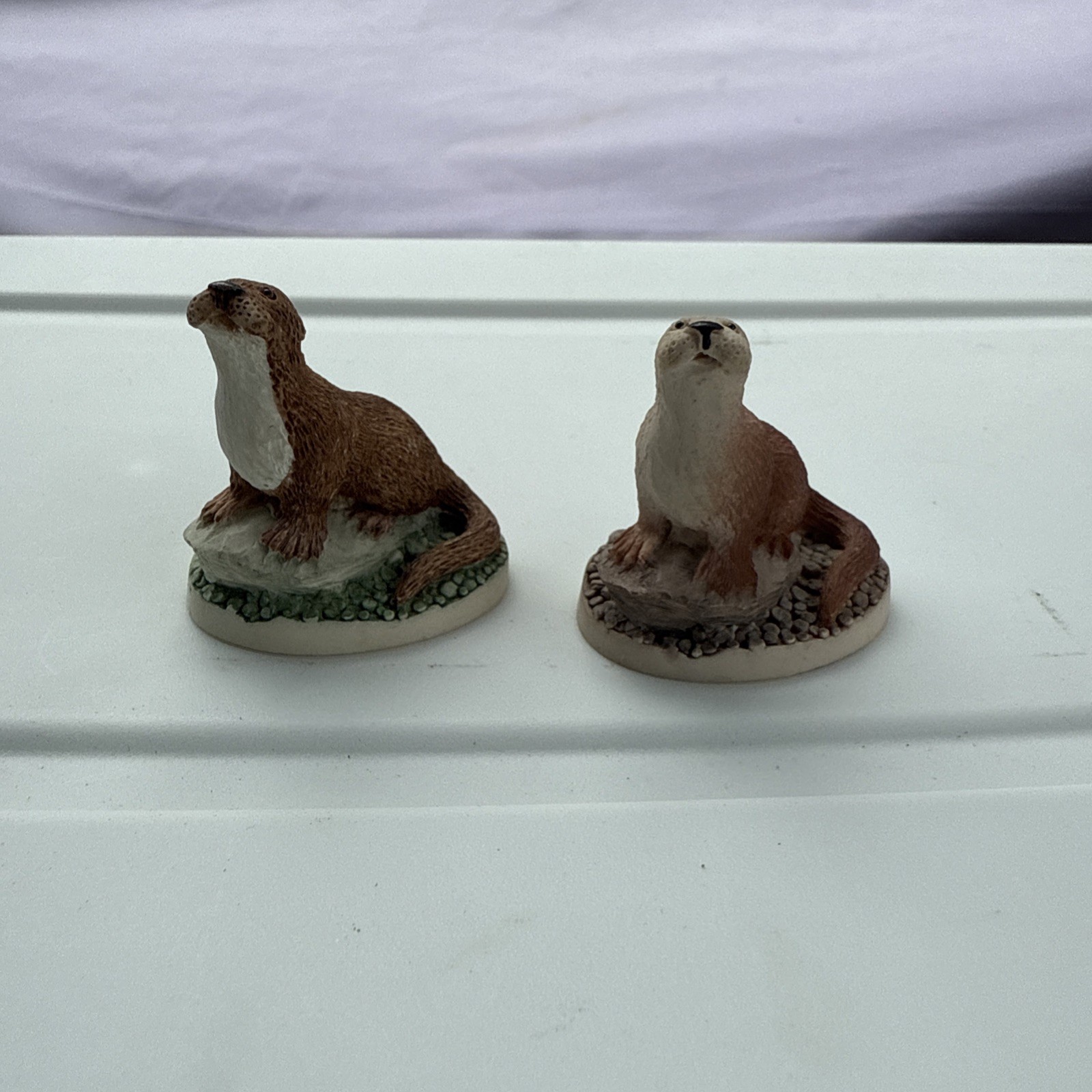 Vintage Miniature Otter Figurines Devote Made in Scotland Hand painted